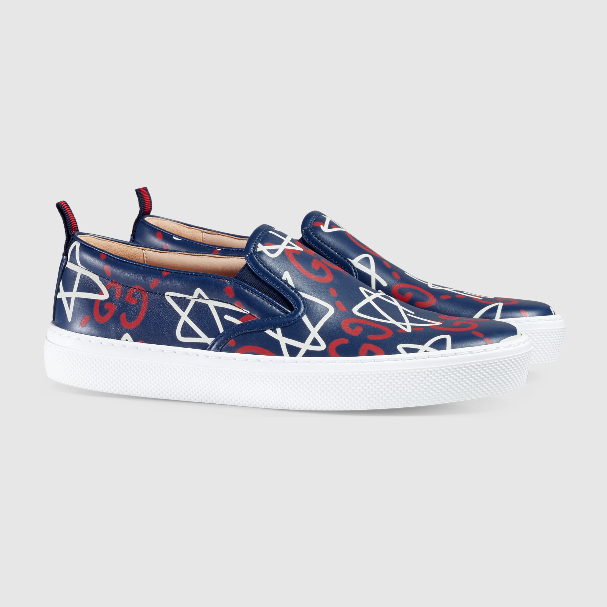 guccighost print leather slip on sneaker gucci s sneakers 454327dss304176 guccighost print leather slip on sneaker gucci s sneakers 454327dss304176
