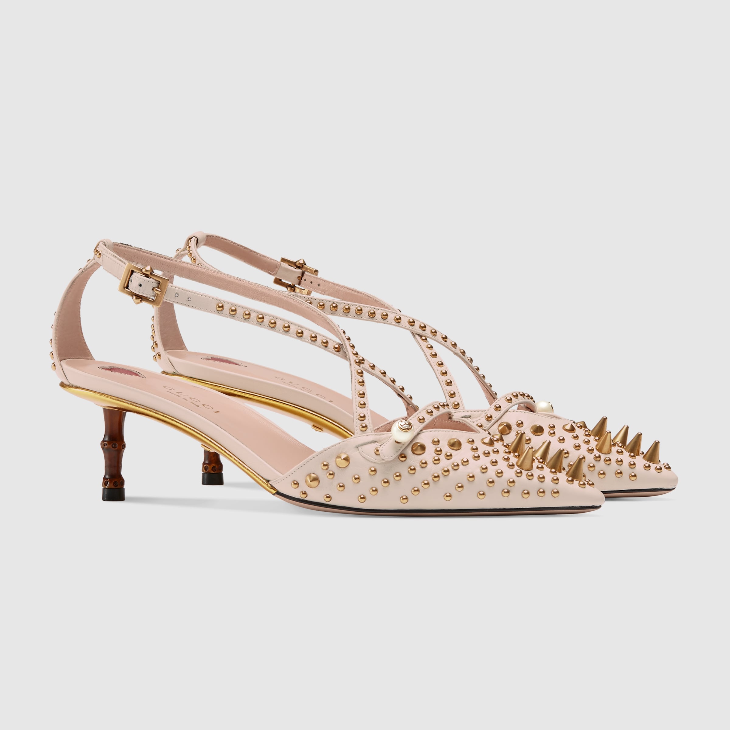mid heel leather pumps
