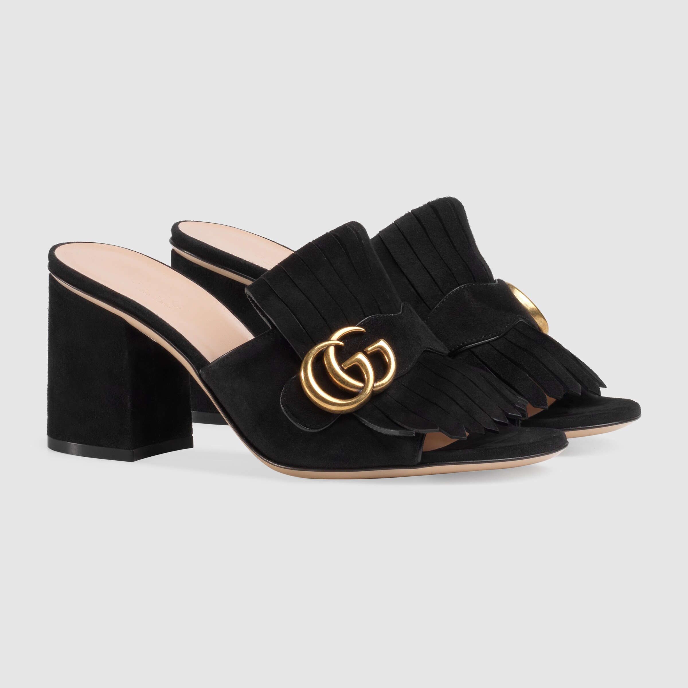 gucci mid heel slide