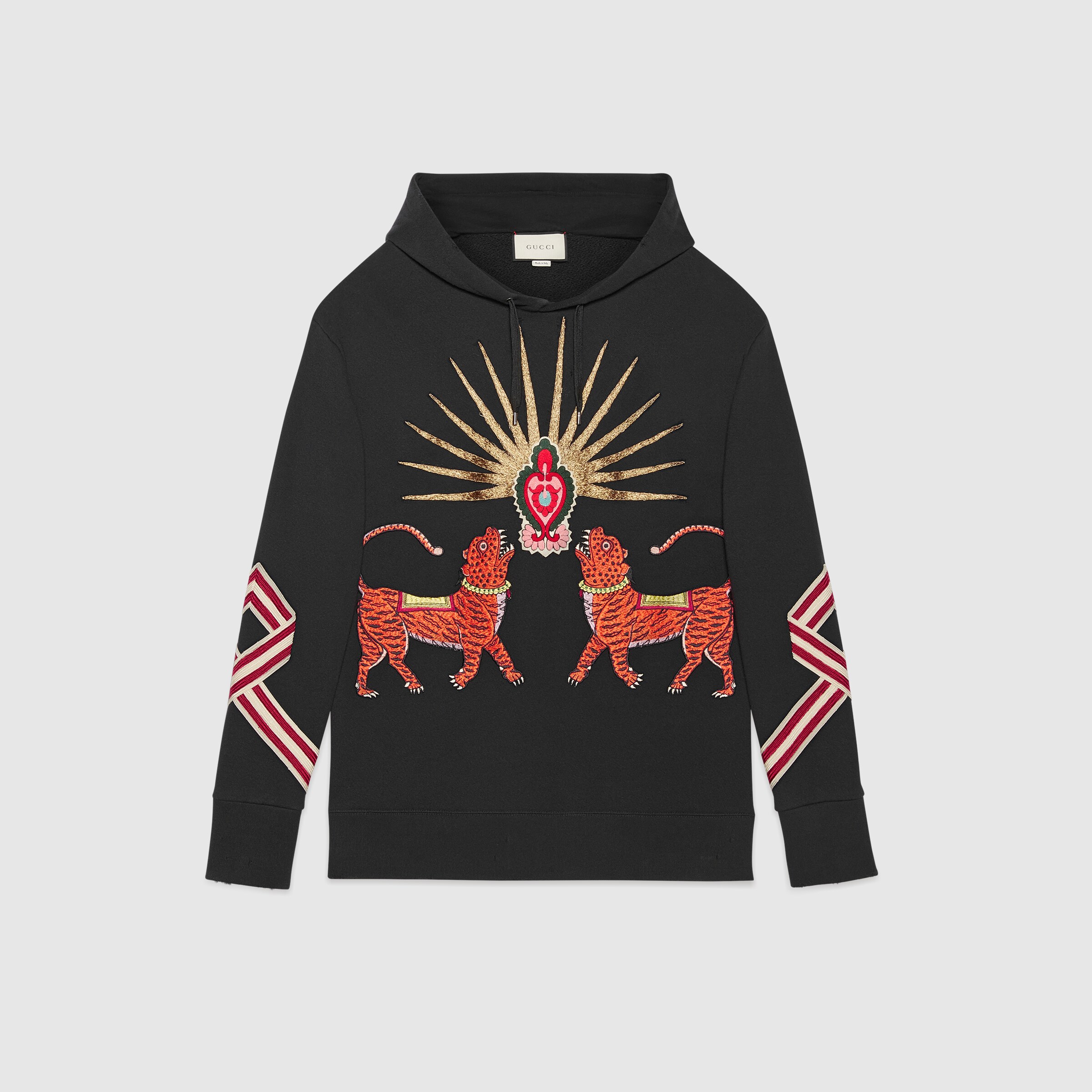 gucci flower embroidered hoodie