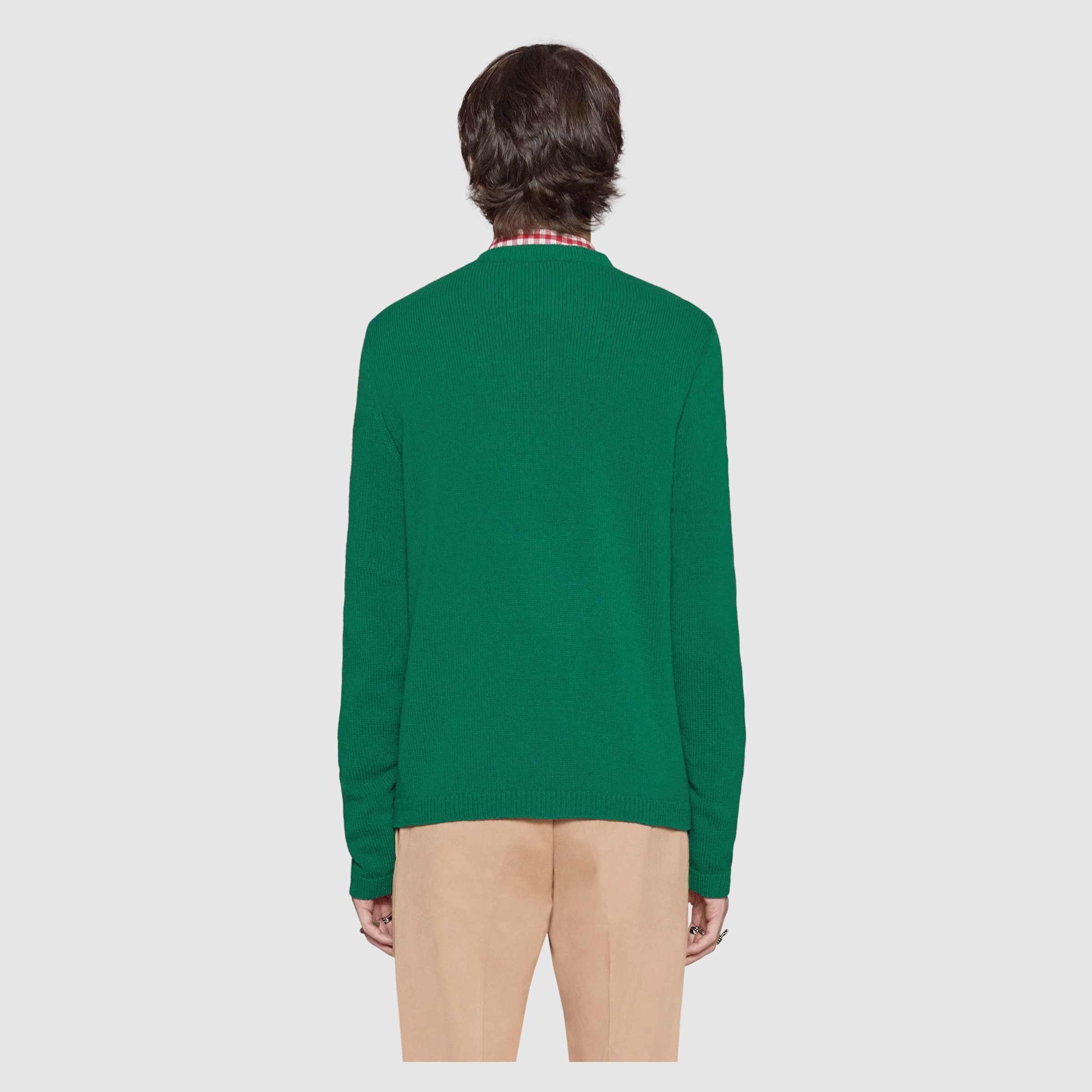 Wool sweater with tiger intarsia Gucci Men's Sweaters & Cardigans