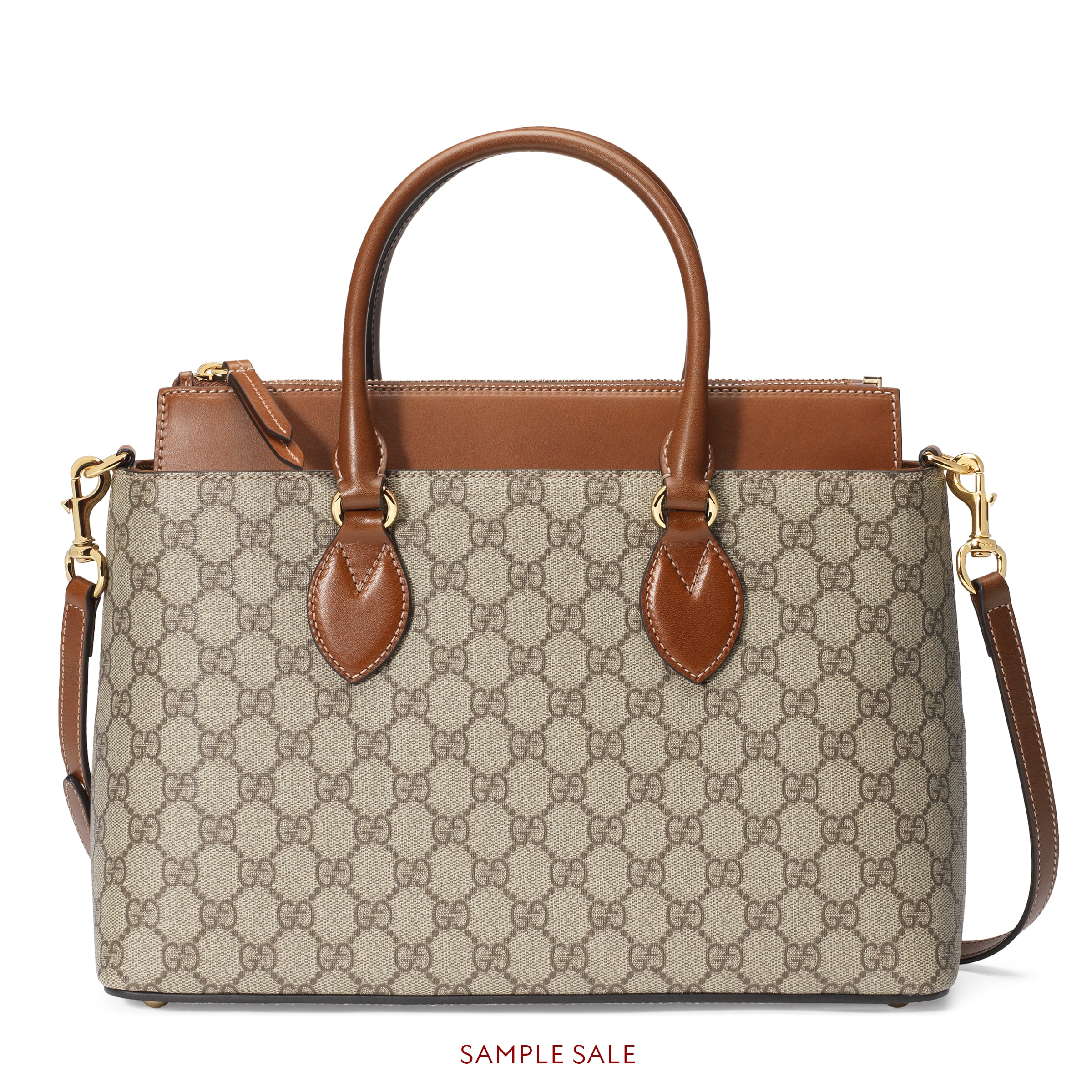 GG Supreme small tote in Beige/ebony GG Supreme canvas, a material with