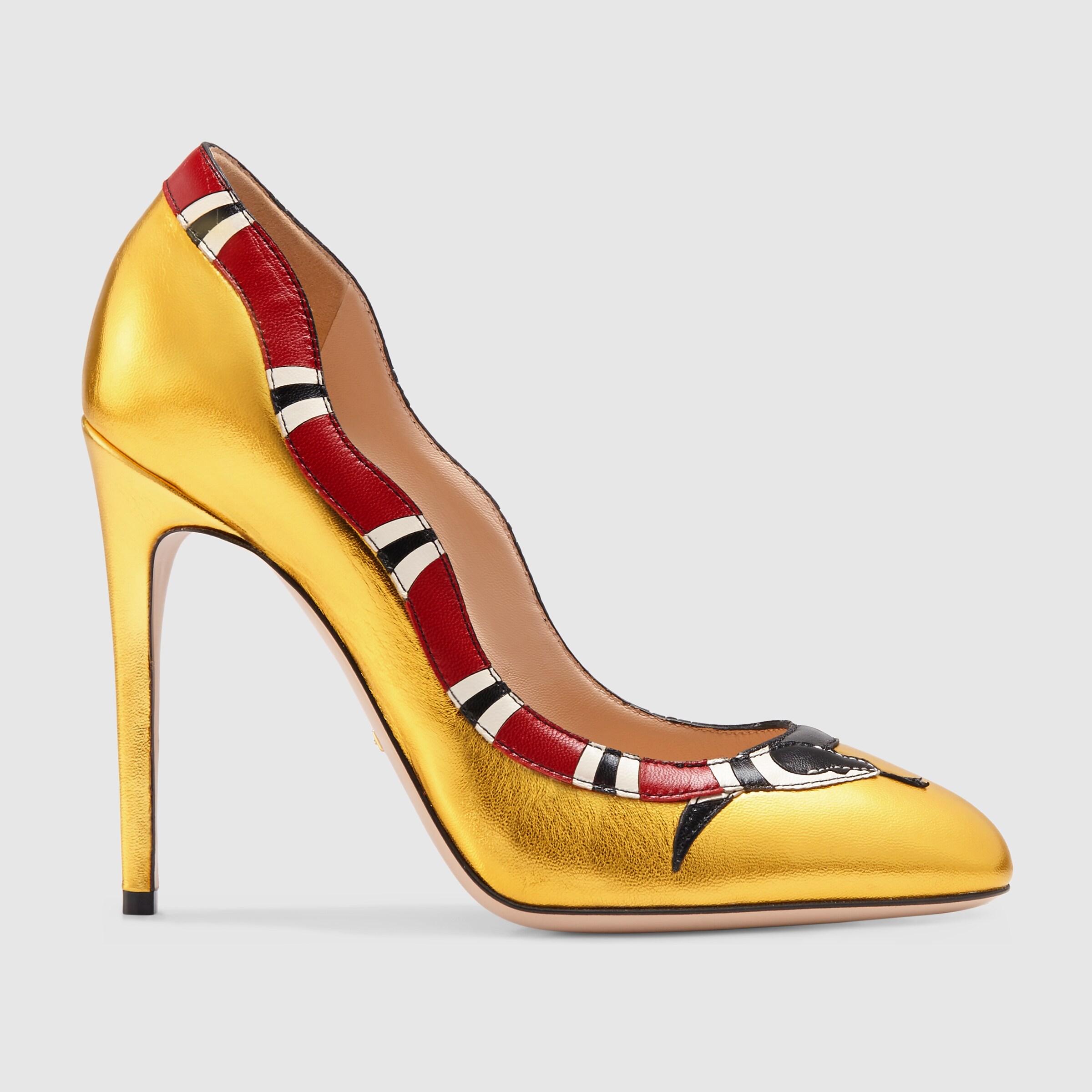 Metallic leather snake pump Gucci Women's Pumps 453498BJ8S08077