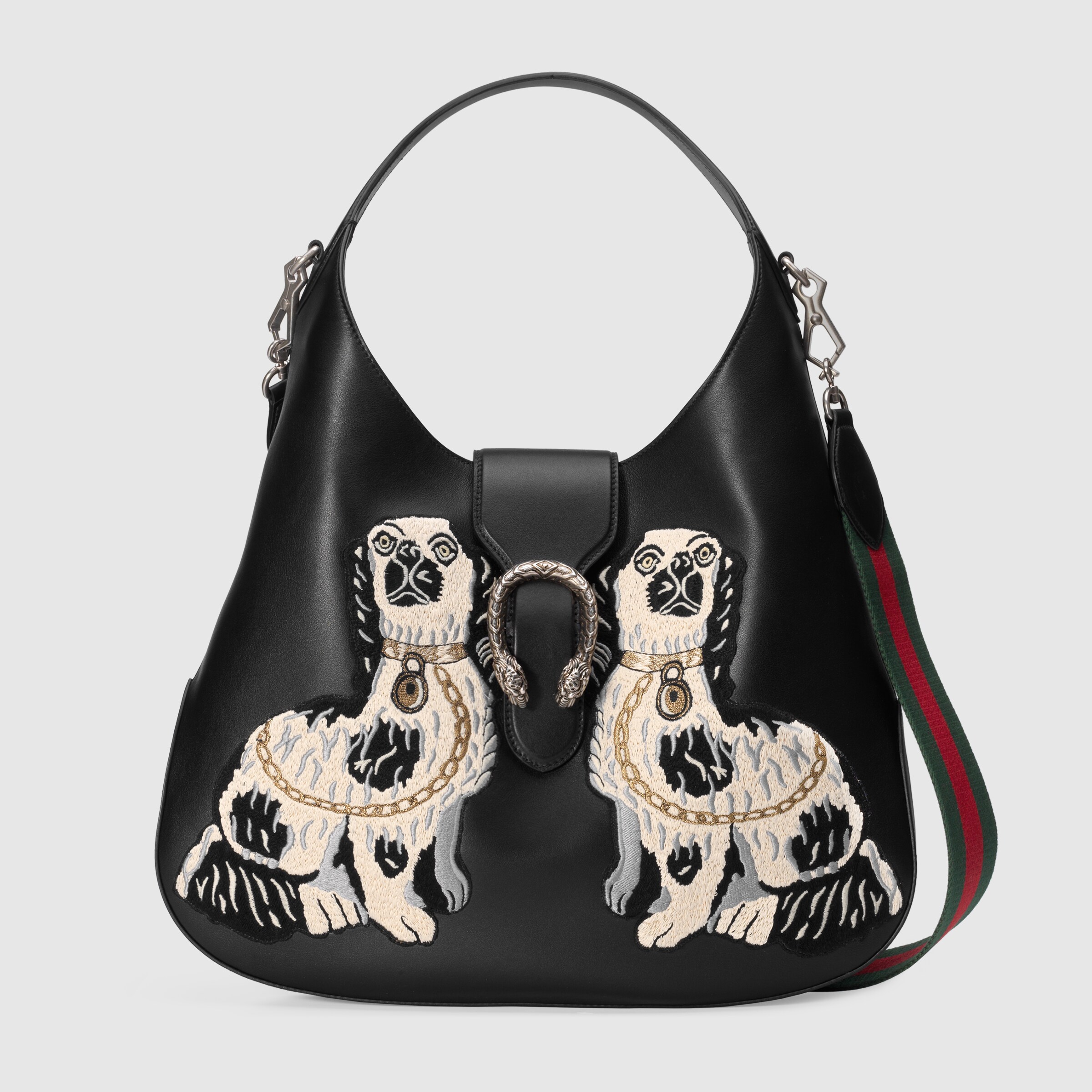 Dionysus embroidered leather hobo Gucci Women's Shoulder Bags
