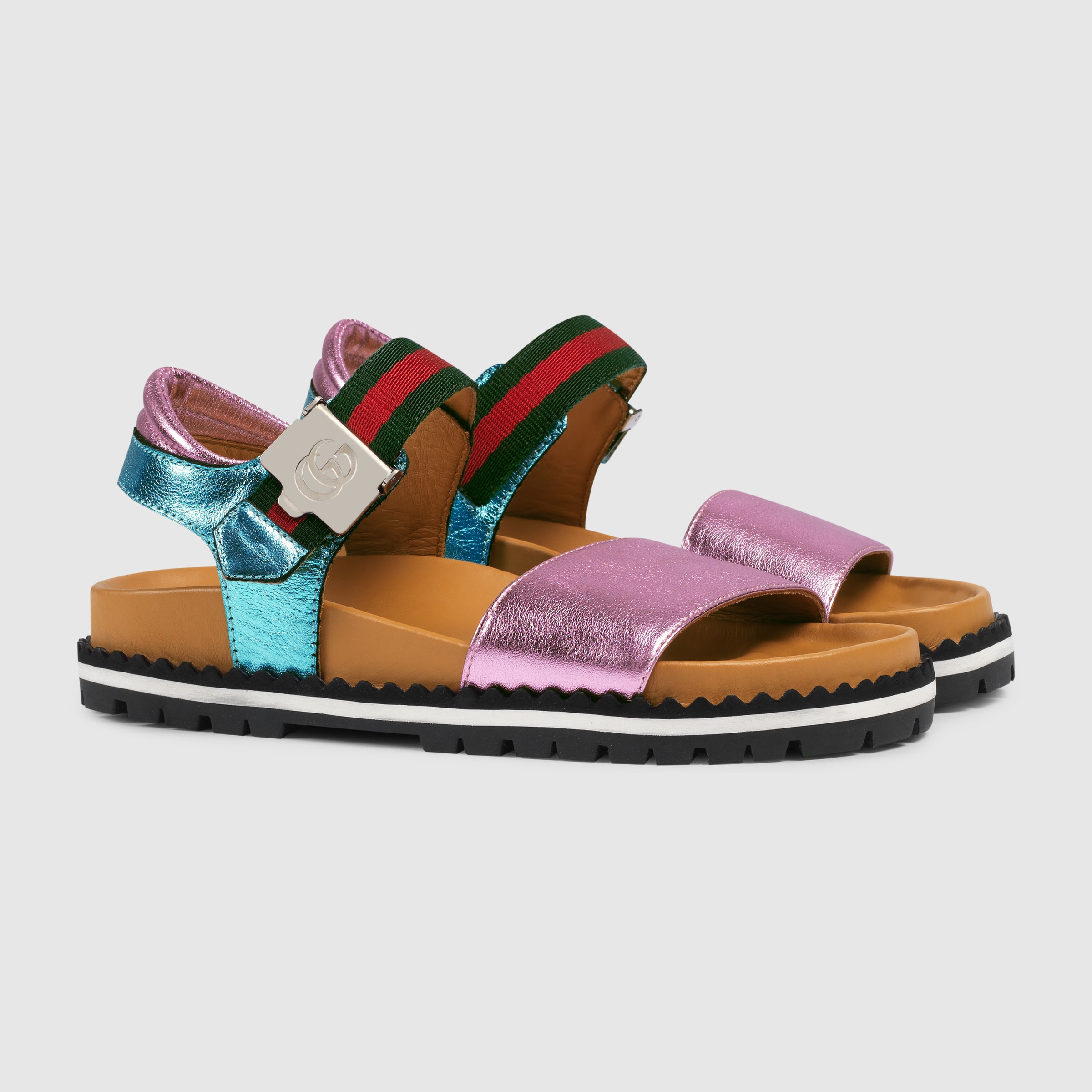 Children's metallic lug sole sandal Gucci Girl's Sandals 455414BMPM06962