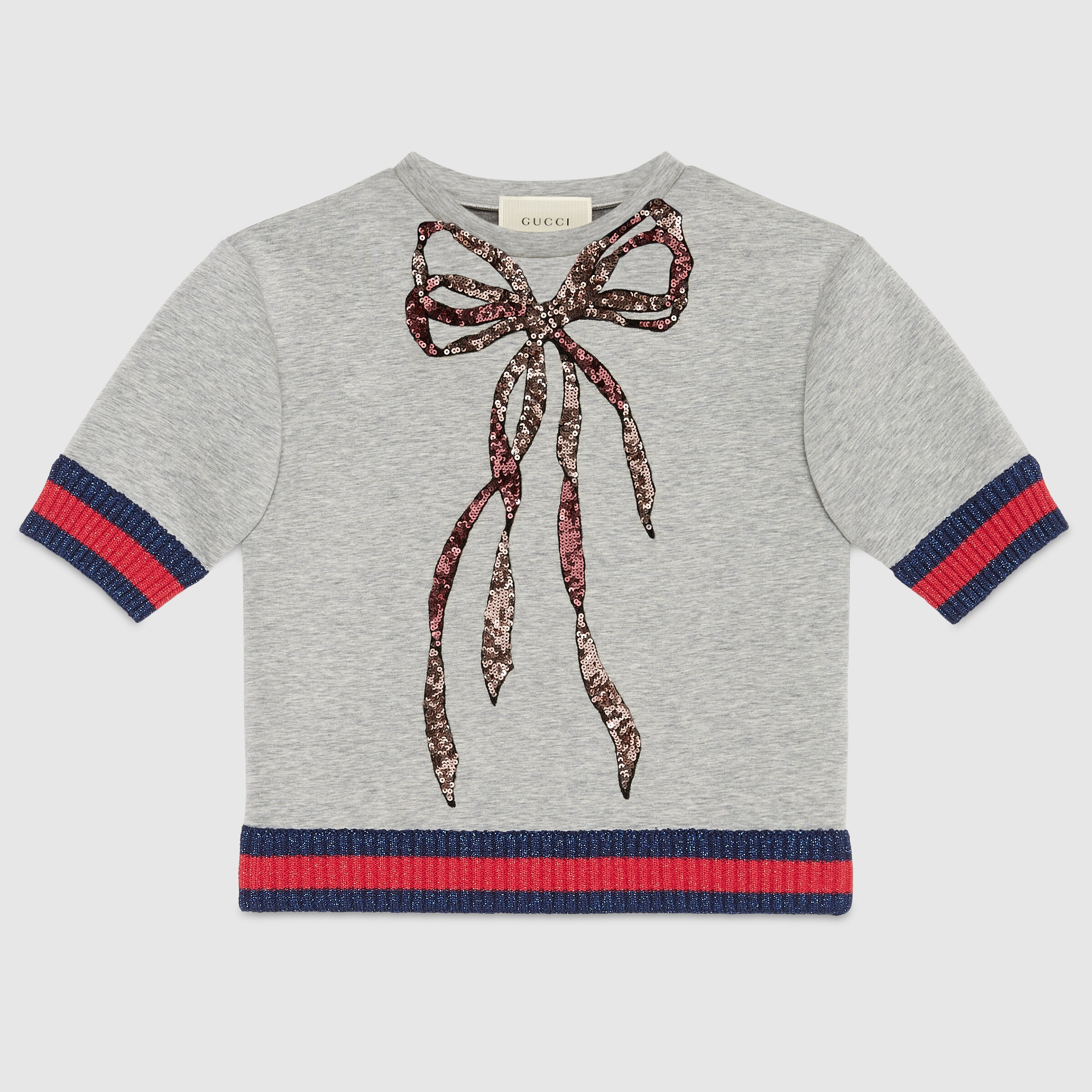 Children's sweatshirt with sequin bow Gucci Girls' Sweaters