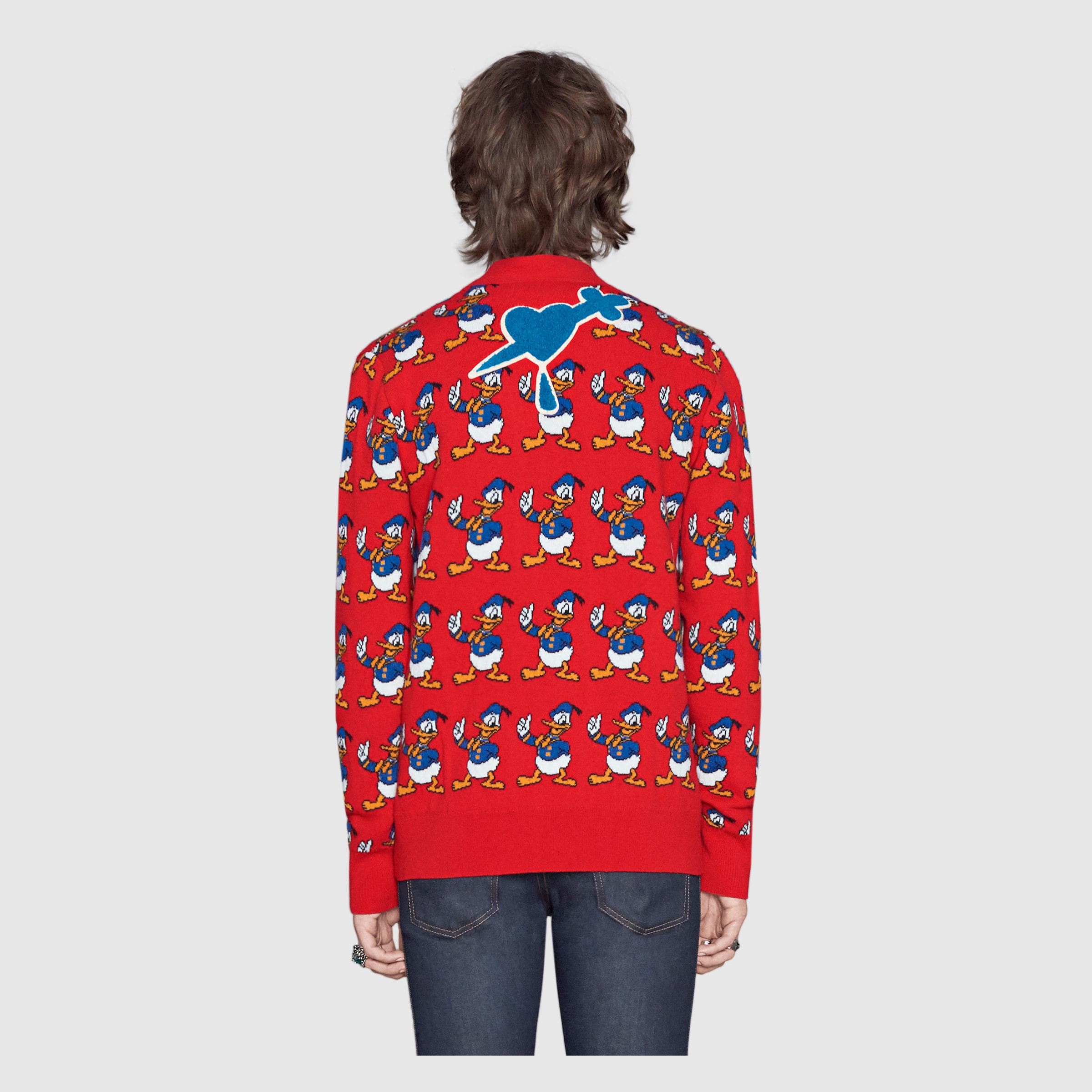 Donald Duck jacquard wool cardigan Gucci Men's Sweaters & Cardigans
