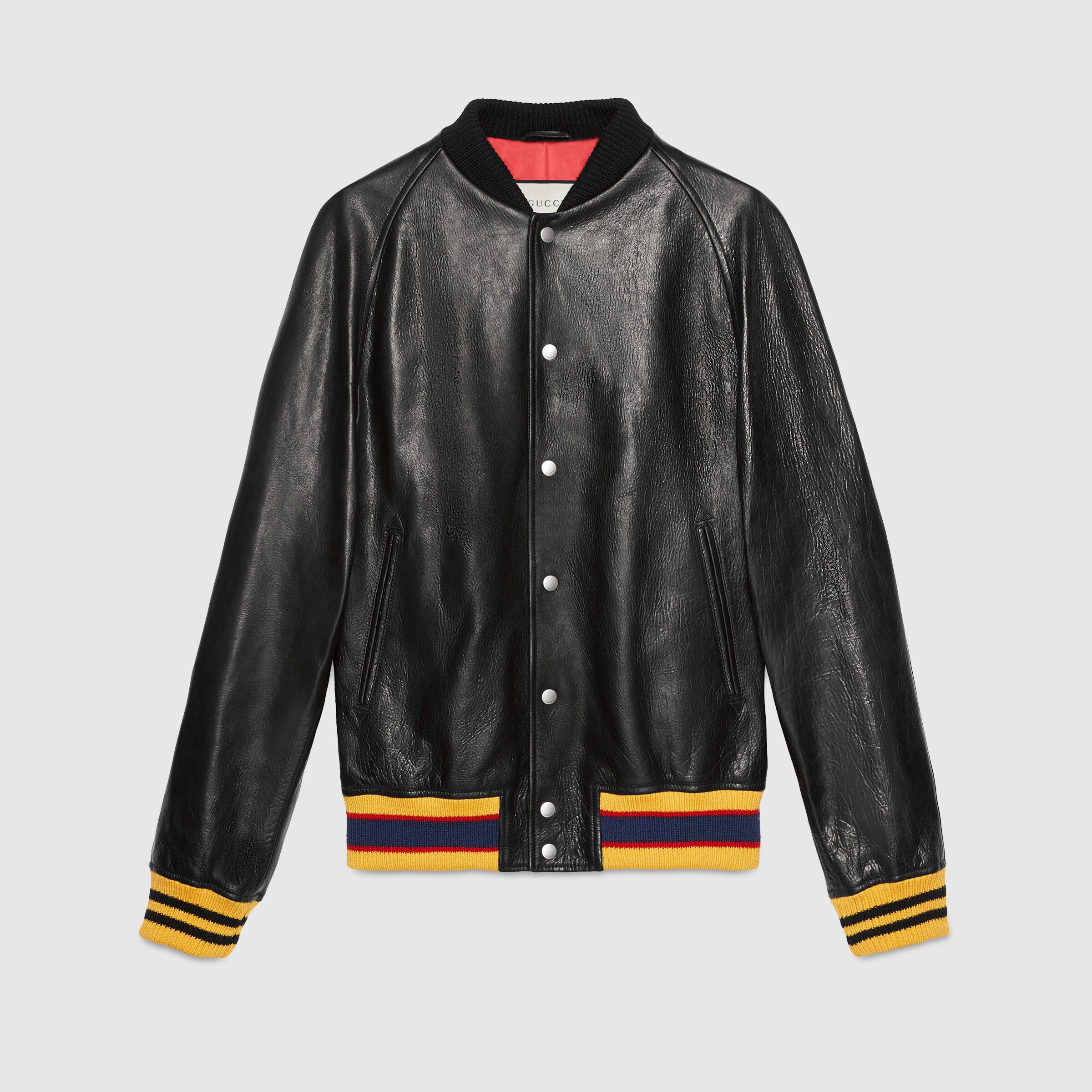Gucci Men S Ready To Wear Ers Leather Jackets Leather Jacket With Beaded Appliqués