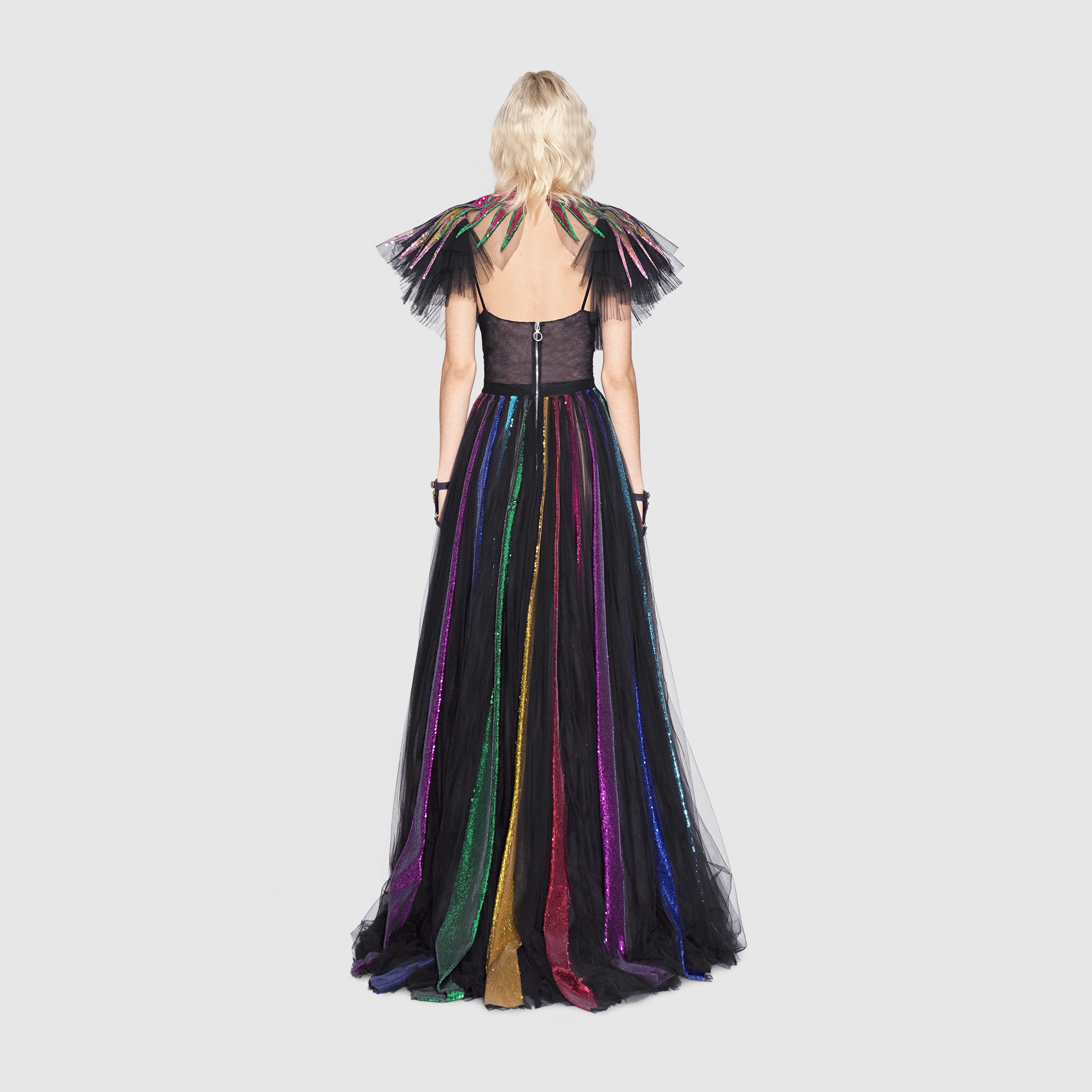 sequin tulle gown