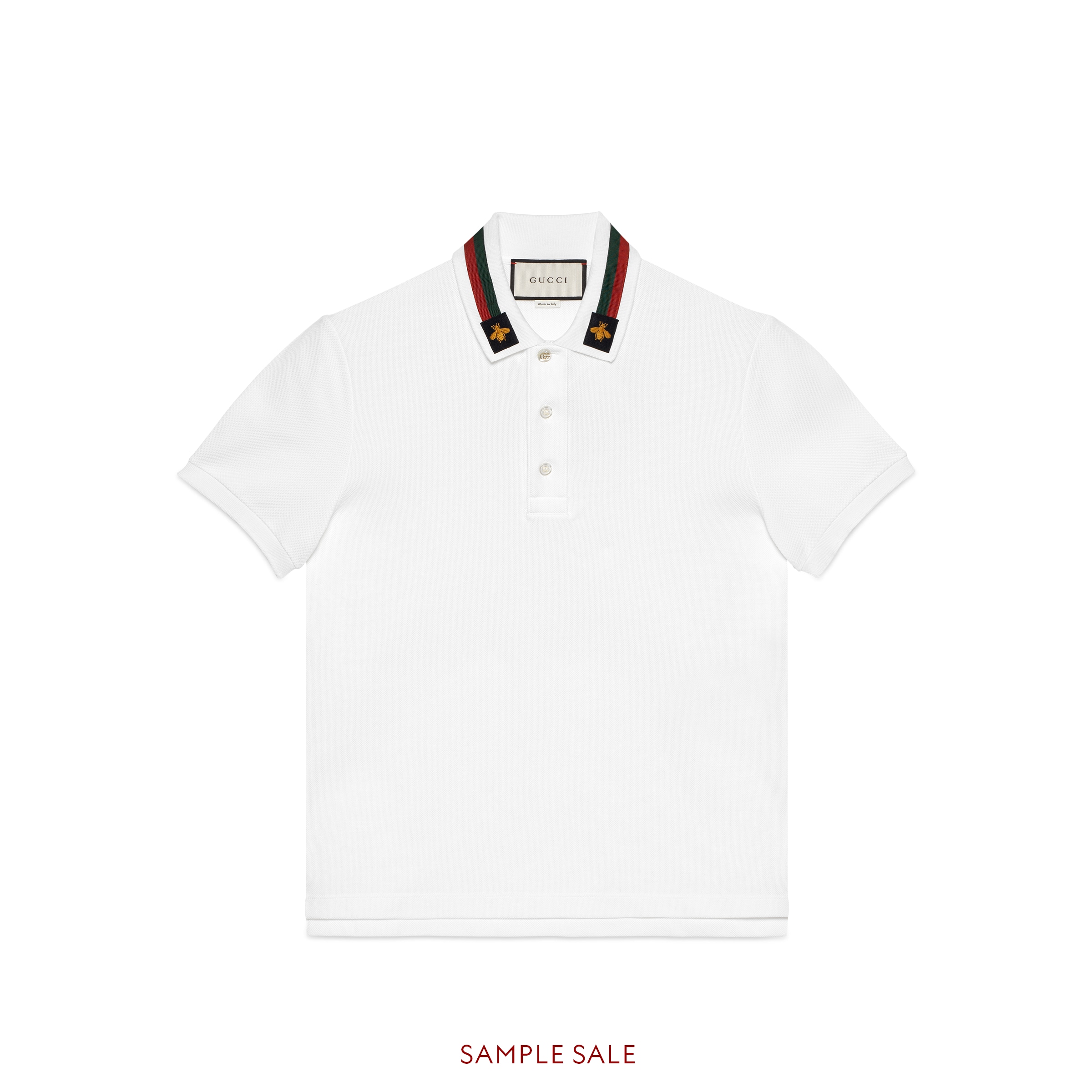 Cotton polo with Web and bee - Gucci Men's Polos 453865X5H779021