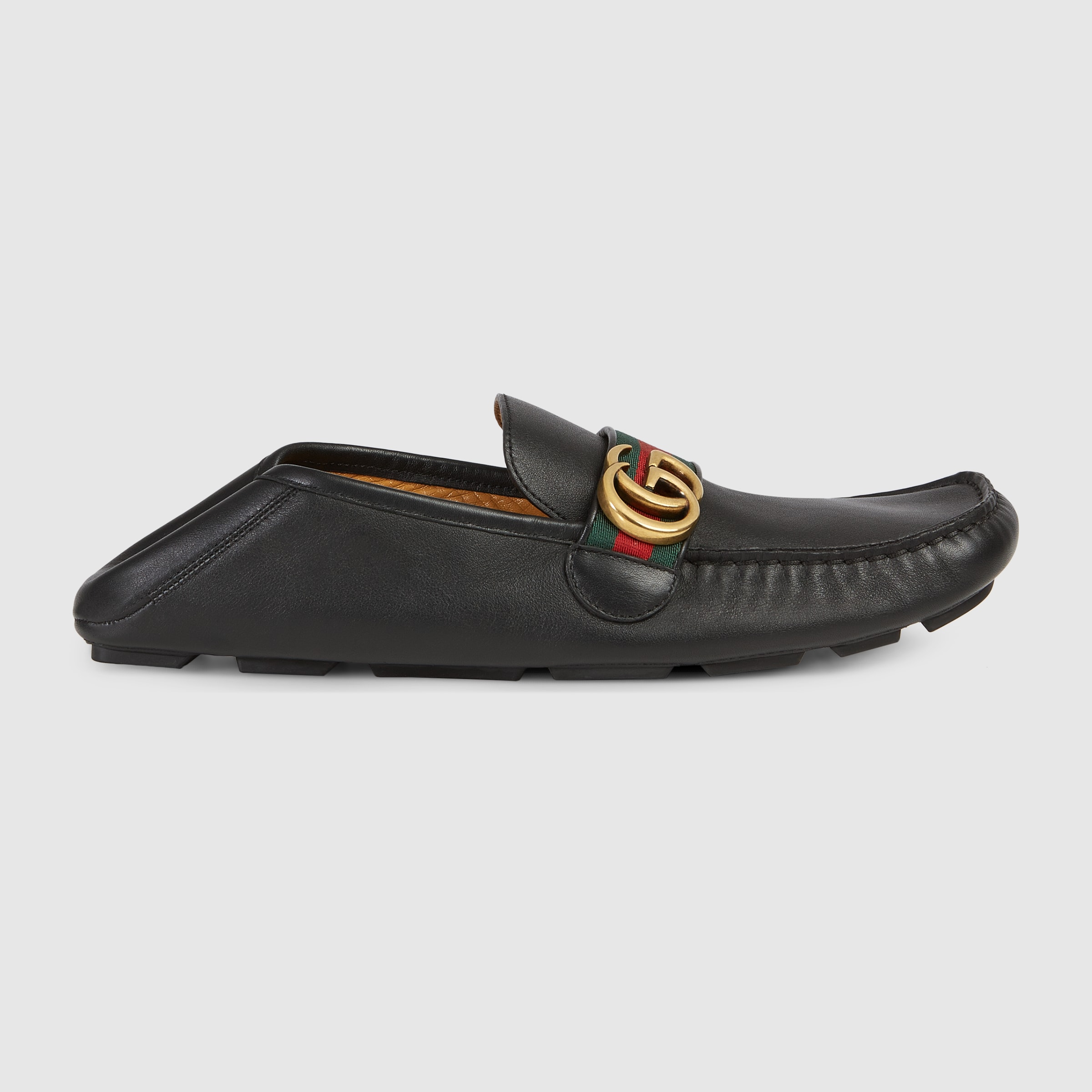 gucci web leather driver