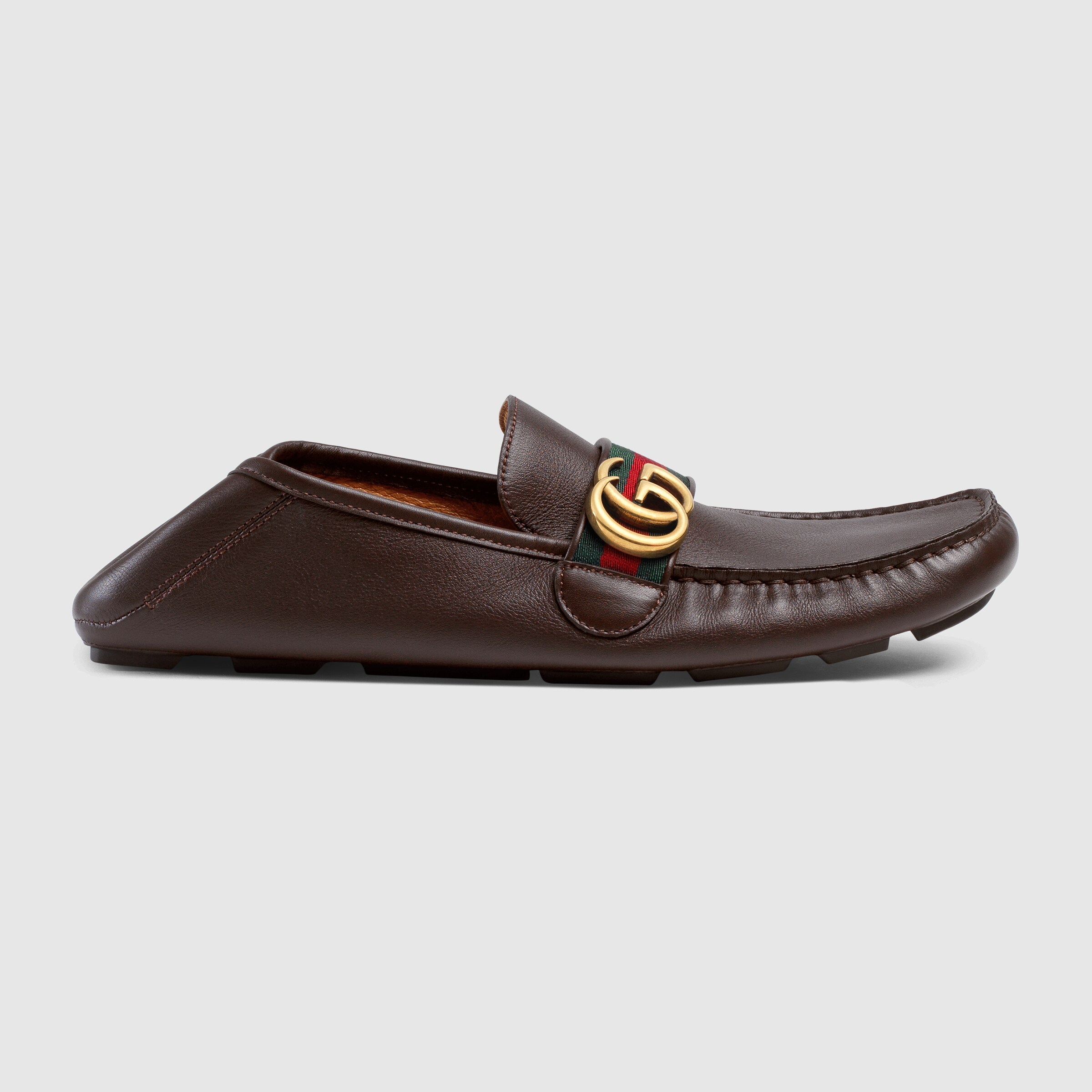 gucci web leather driver