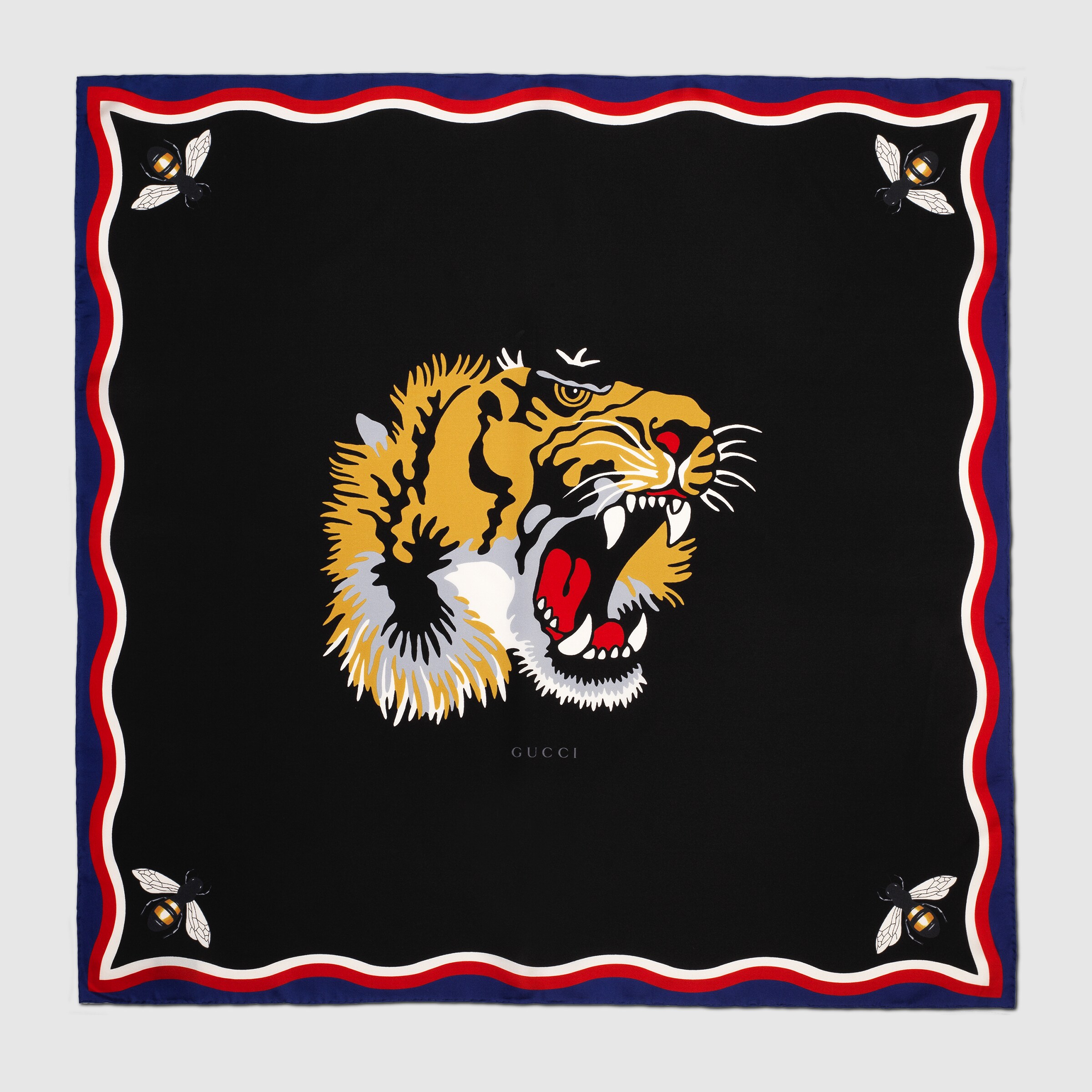 Tiger print modal silk scarf Gucci Men's Scarves 4637024G0011000