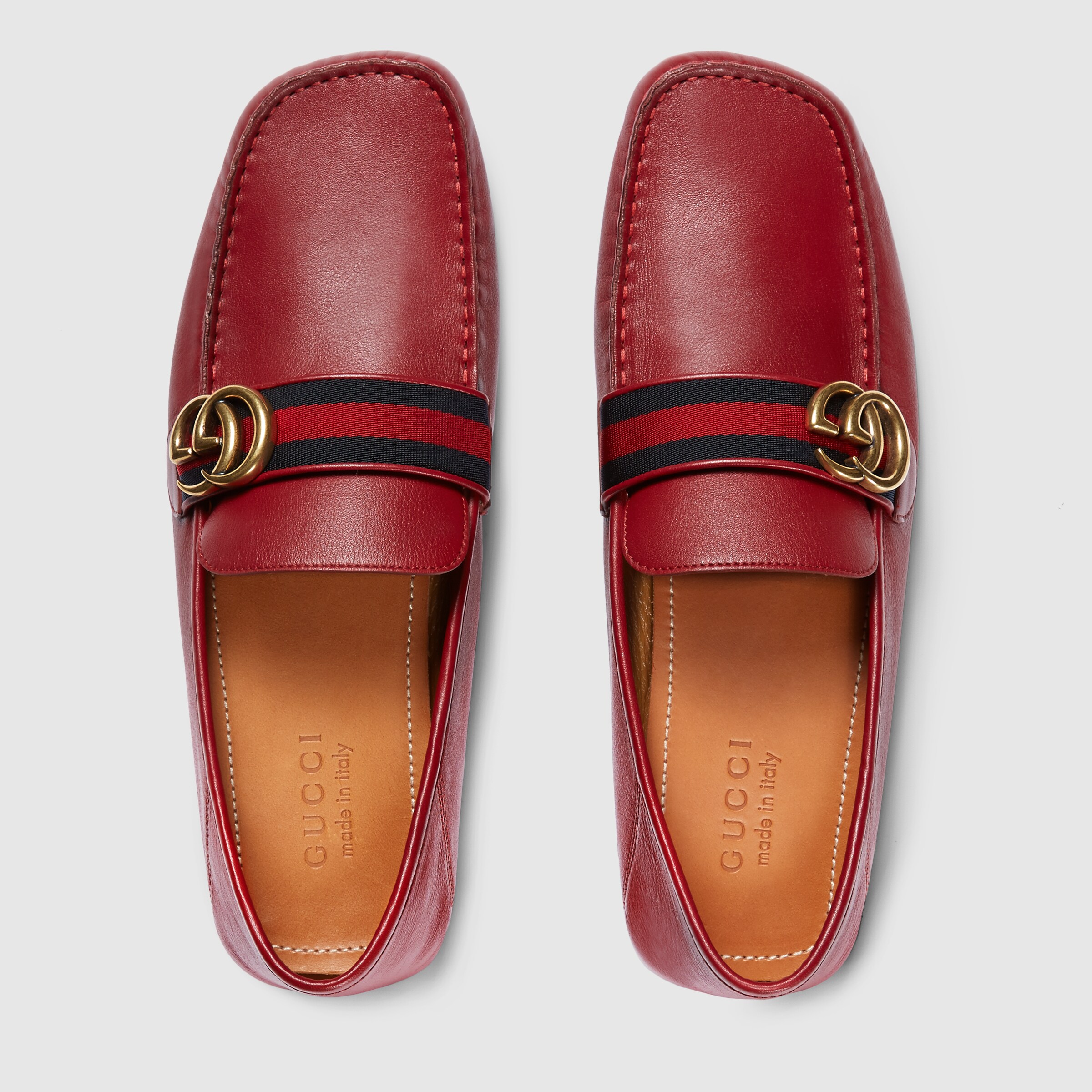 gucci web leather driver