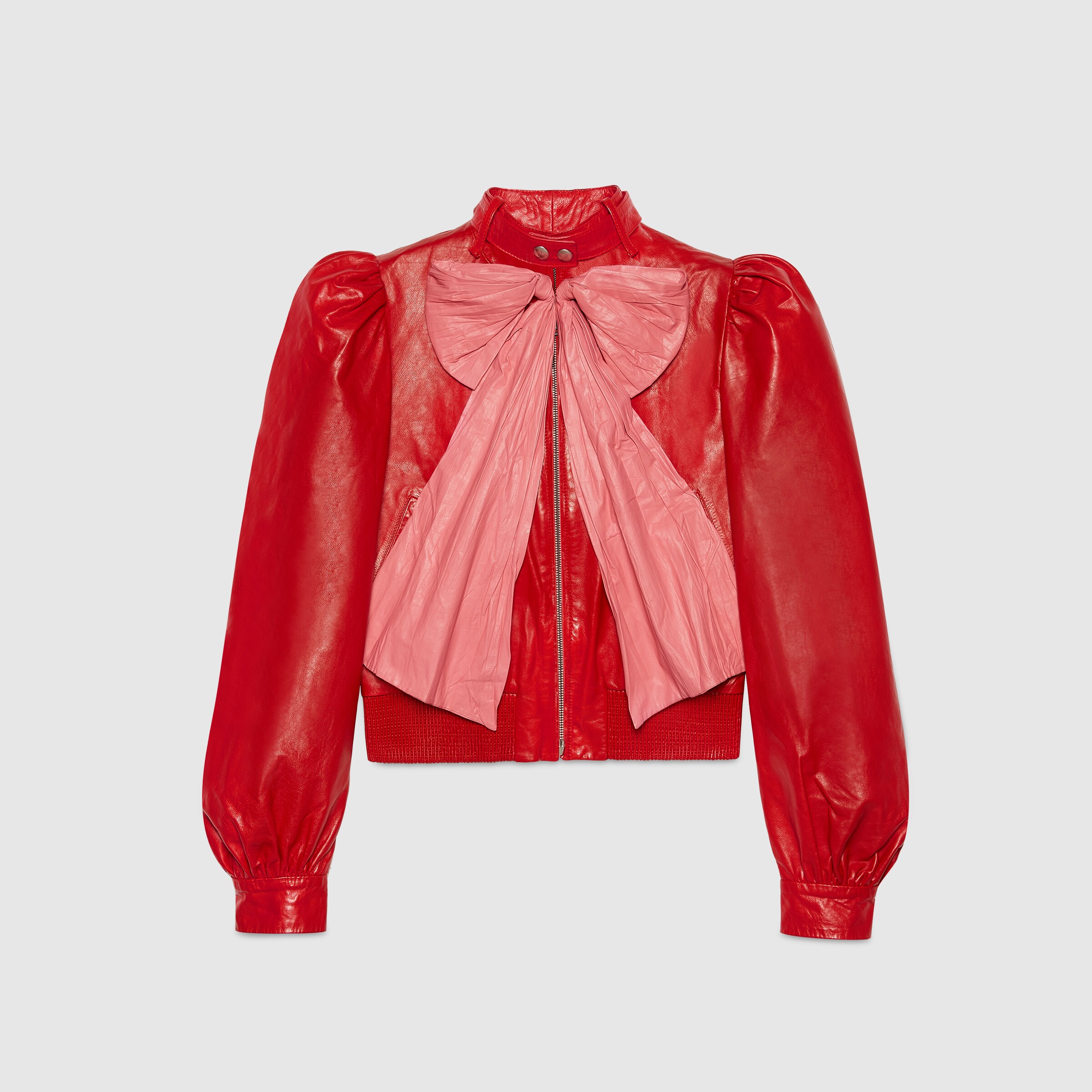 Leather Jacket With Bow Gucci Women S Ers Jackets Leather Jacket With Bow