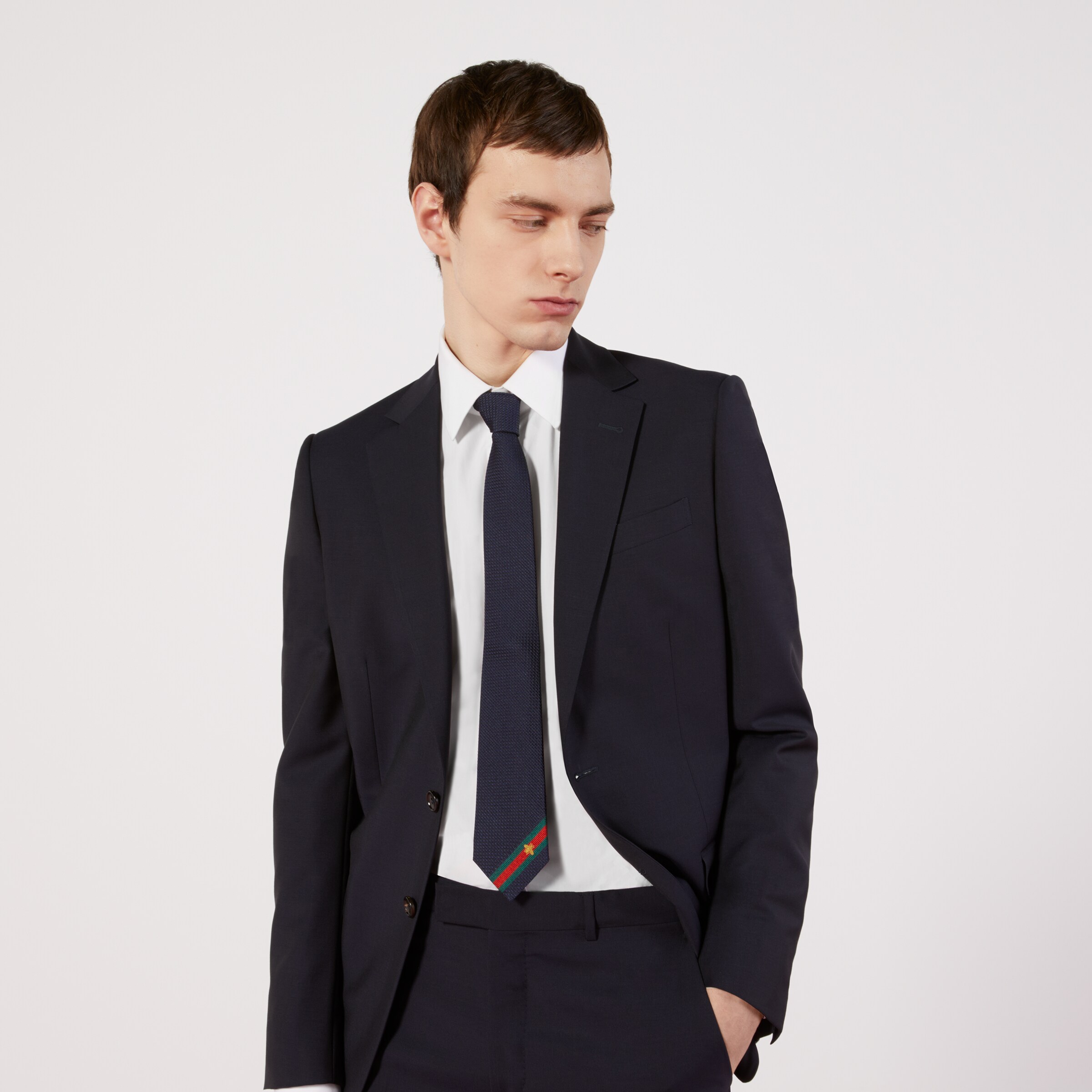 Silk tie with bee  Gucci Men's Ties 4565104E0024066