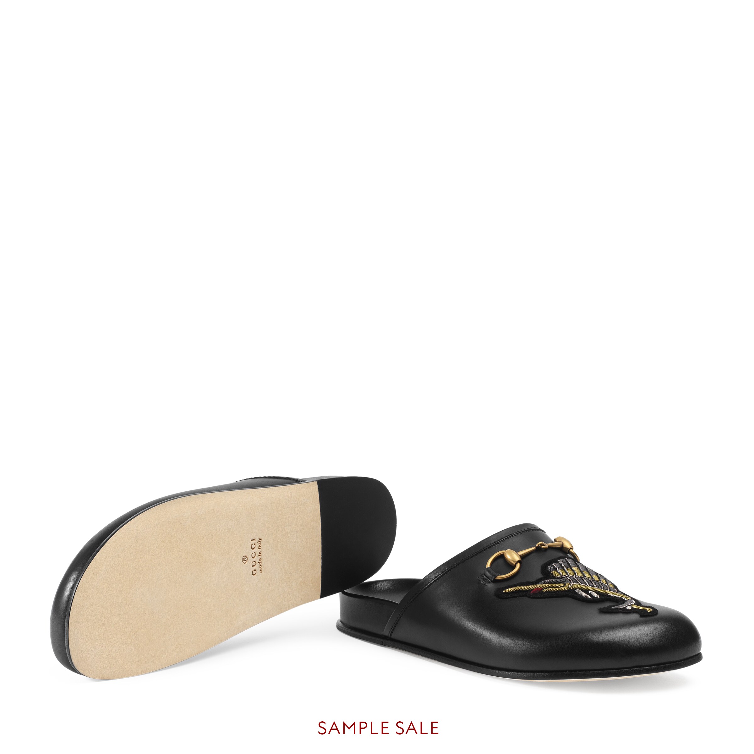 Gucci leather horsebit slipper deals
