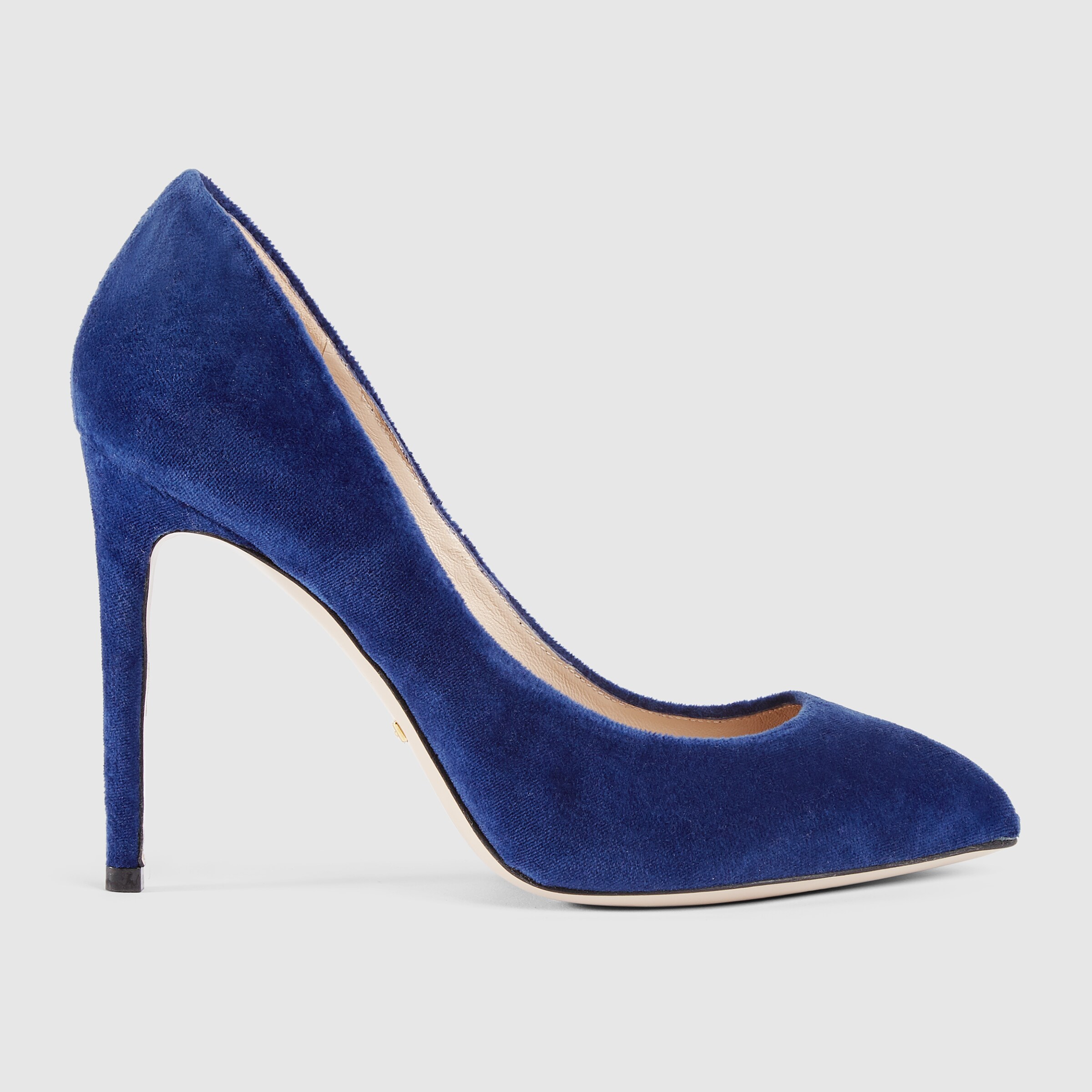 Velvet pump with removable Sylvie bow in Blue velvet Gucci Women's Pumps