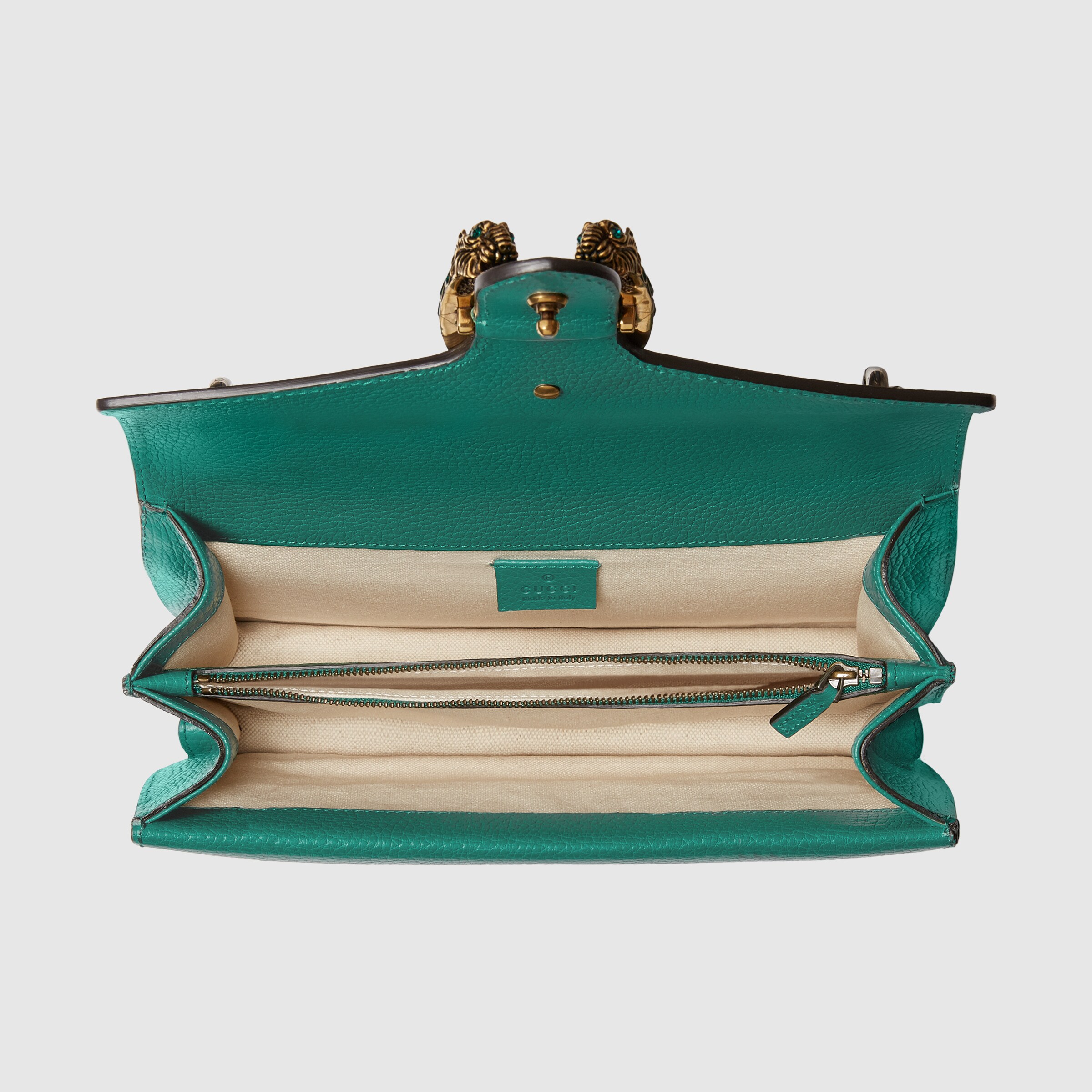 Dionysus leather shoulder bag in emerald green leather GUCCI® US