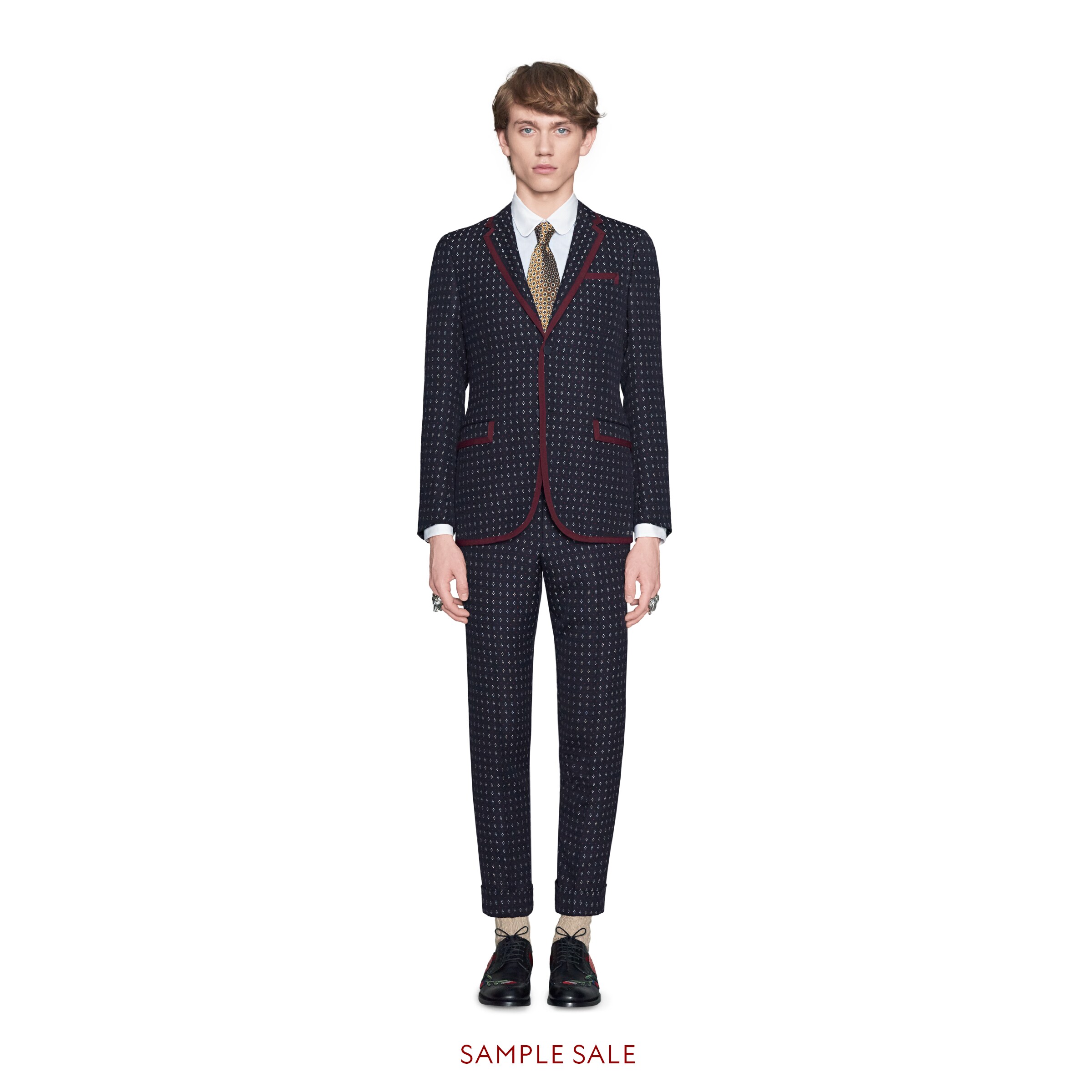 Monaco geometric pattern wool suit Gucci Men's Suits 473285Z507F4347