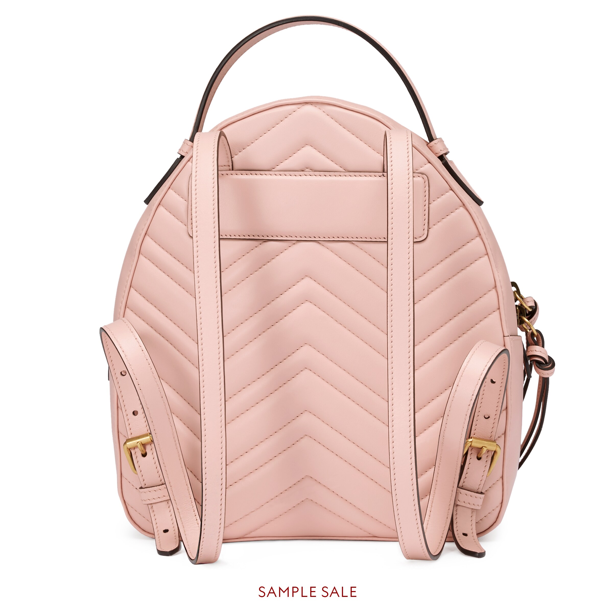 GG Marmont quilted leather backpack in Light pink chevron leather
