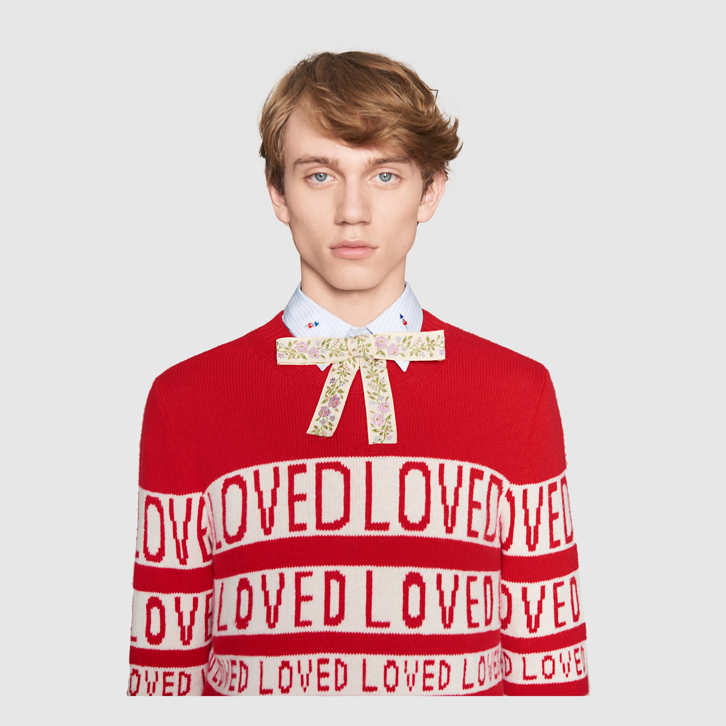 Wool Loved jacquard sweater Gucci Men's Sweaters & Cardigans