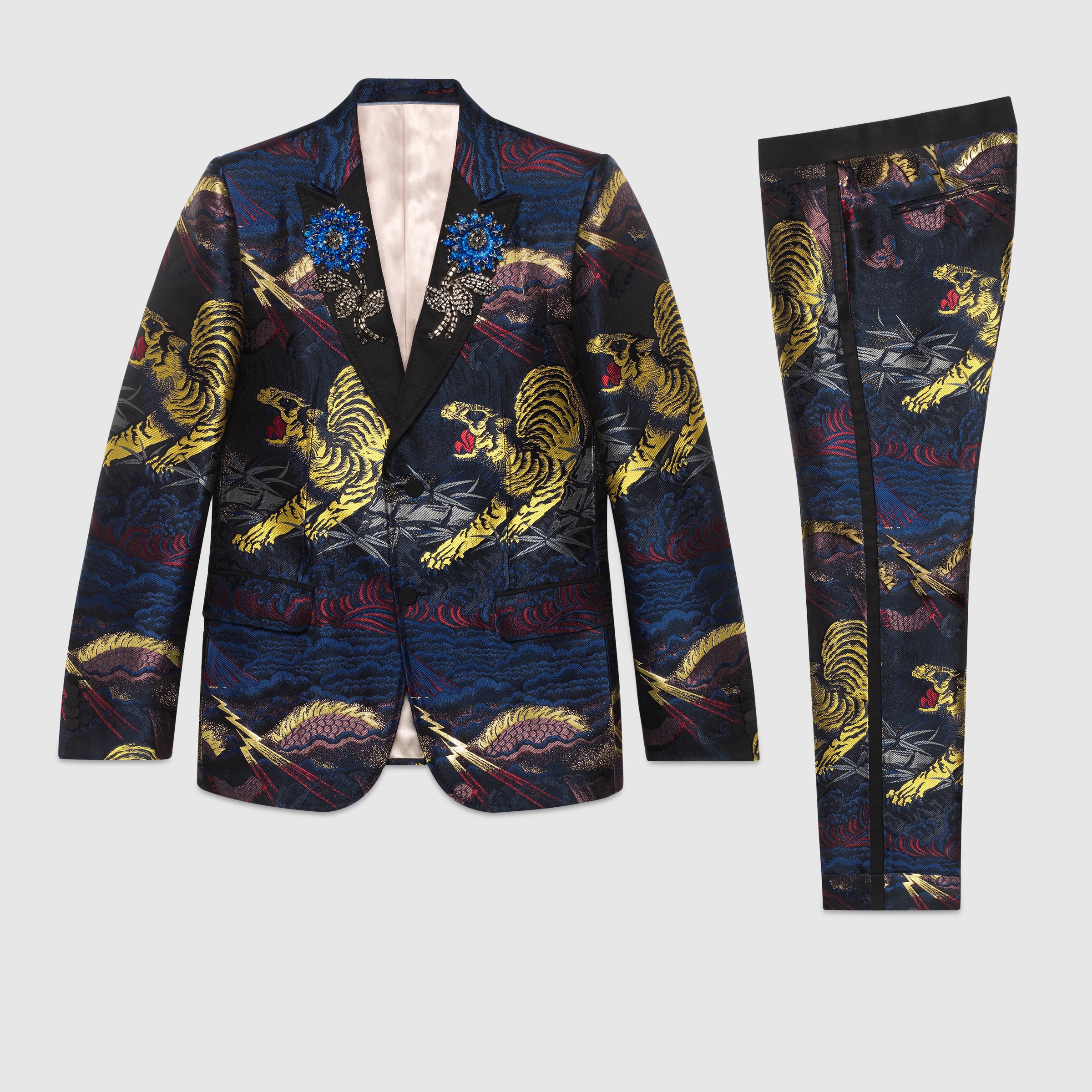 tuxedo with gucci belt