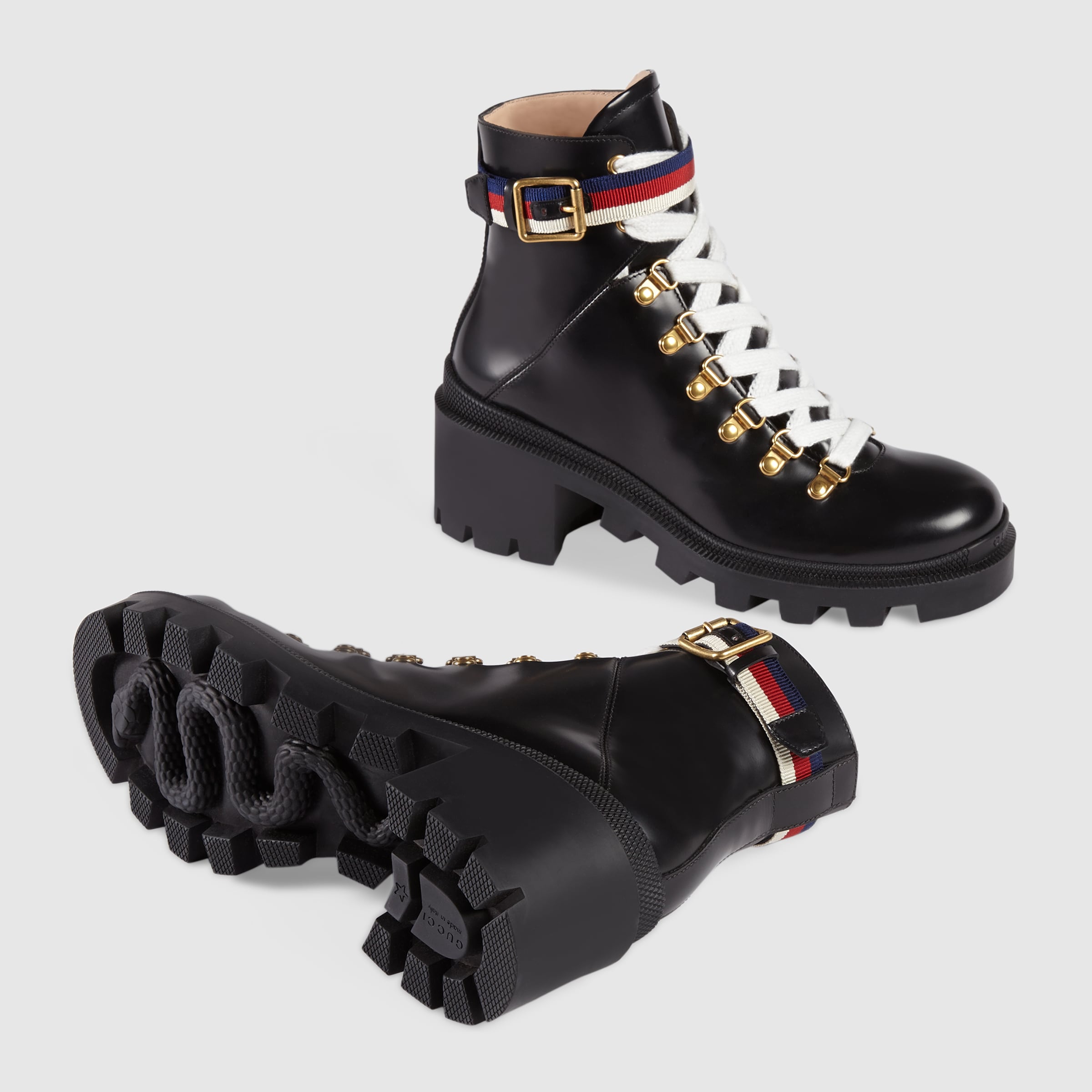 Leather ankle boot with Sylvie  in Black leather Gucci Women's