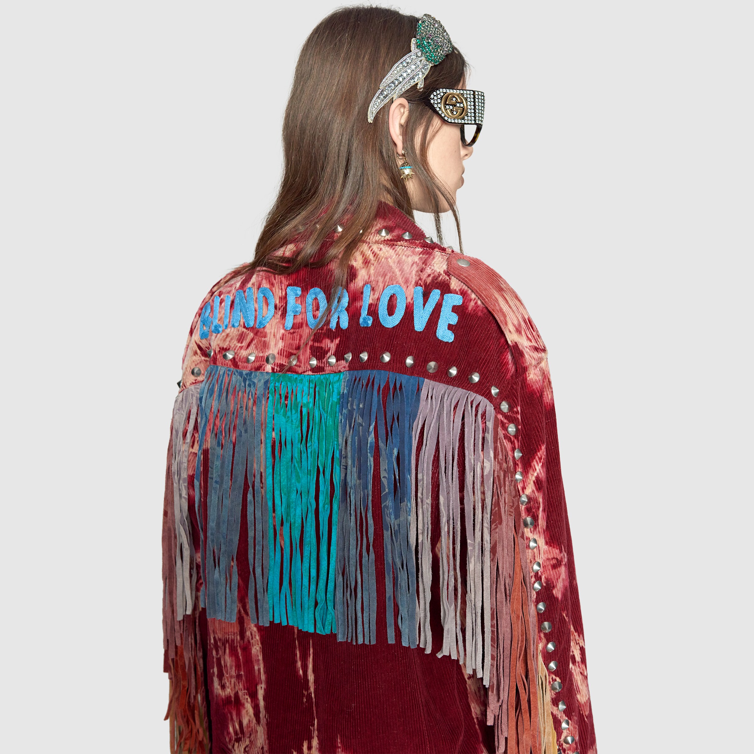 Bleached tiedye corduroy jacket Gucci Women's Bombers & Leather