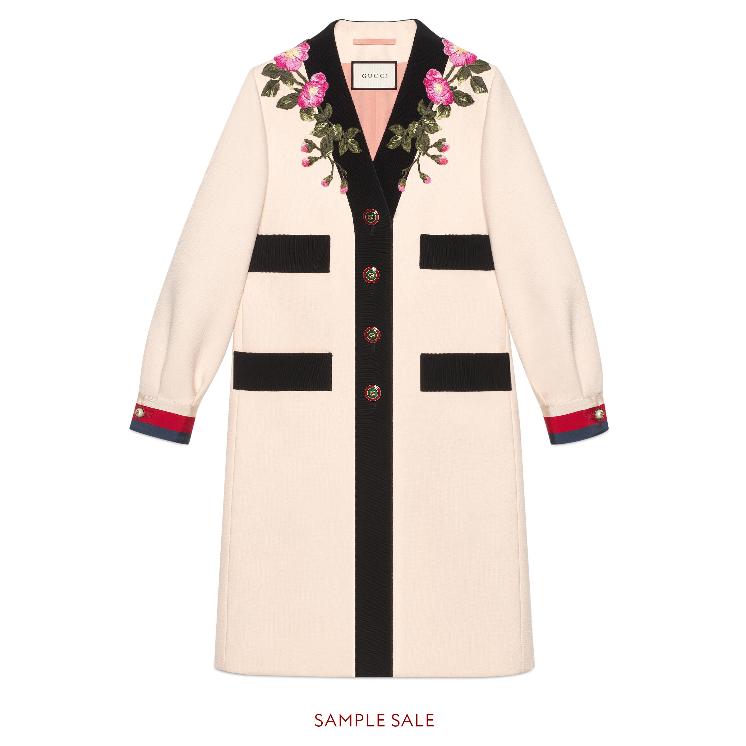 Embroidered wool coat Gucci Women's Coats & Furs 469516ZJZ109148
