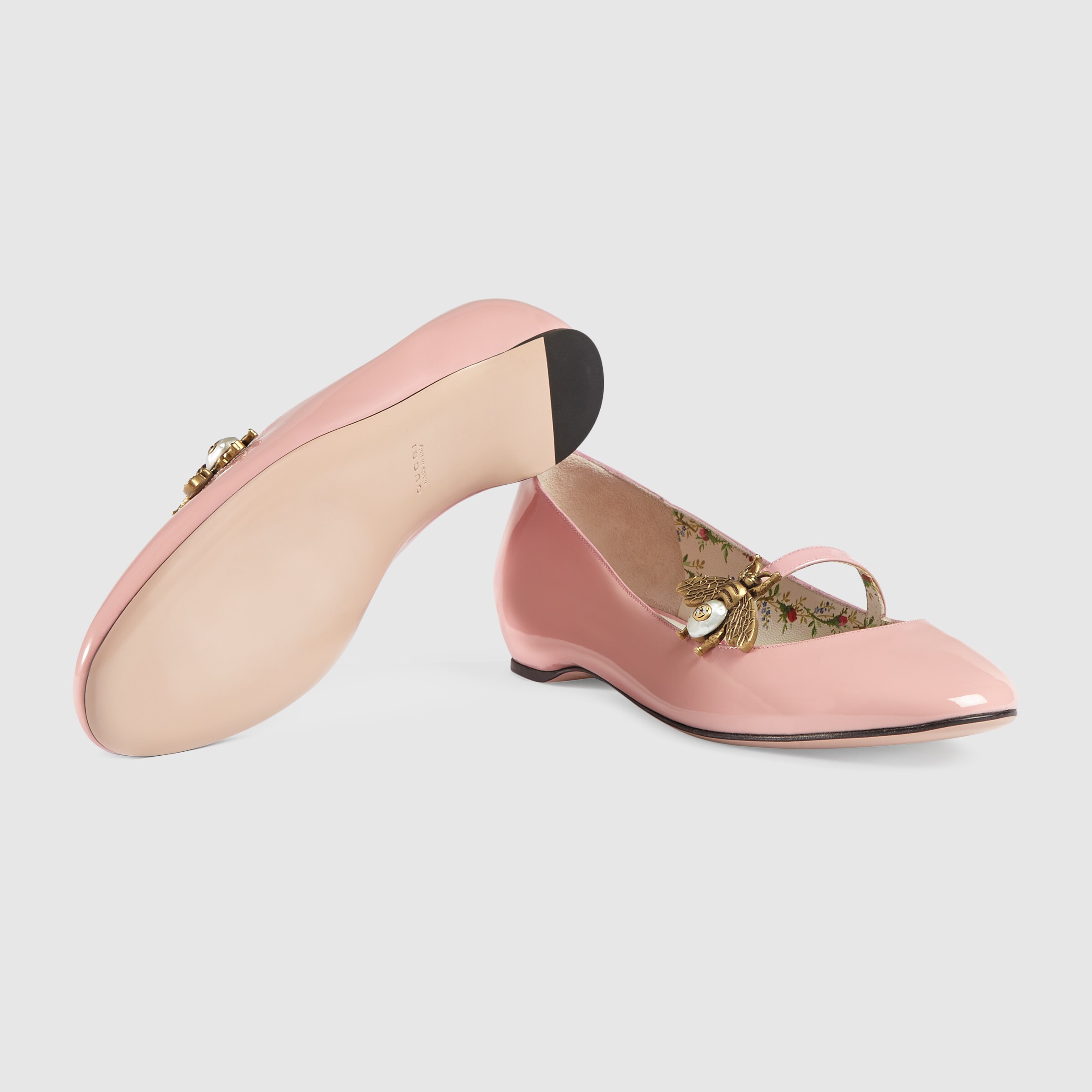 Patent leather ballet flat with bee Gucci Ballerinas 475832BNC005909
