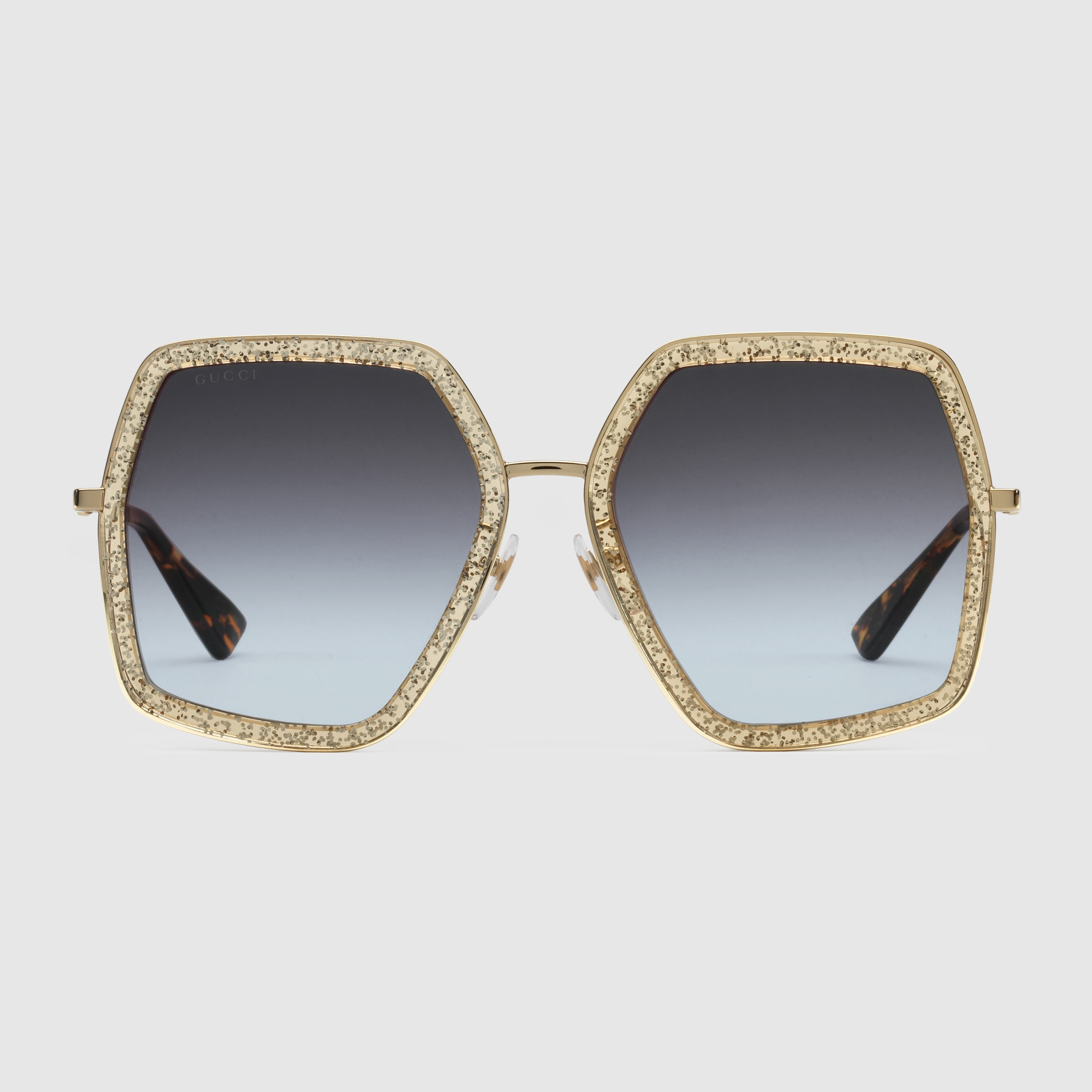 Oversize square-frame metal sunglasses - Gucci Womens ...