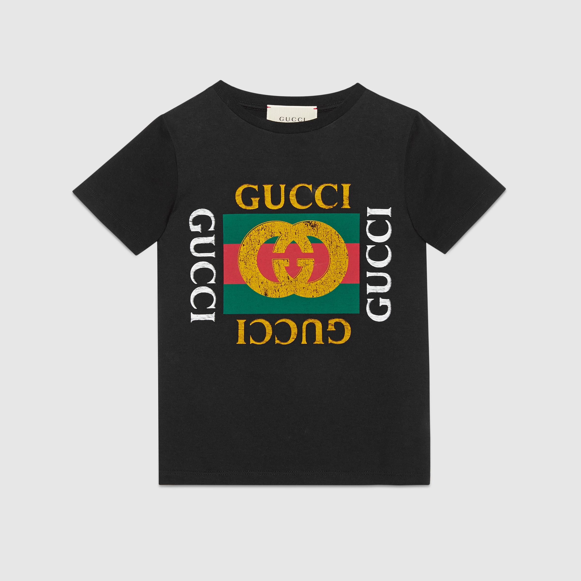 Children's cotton T-shirt with Gucci vintage logo - Gucci Girls ...