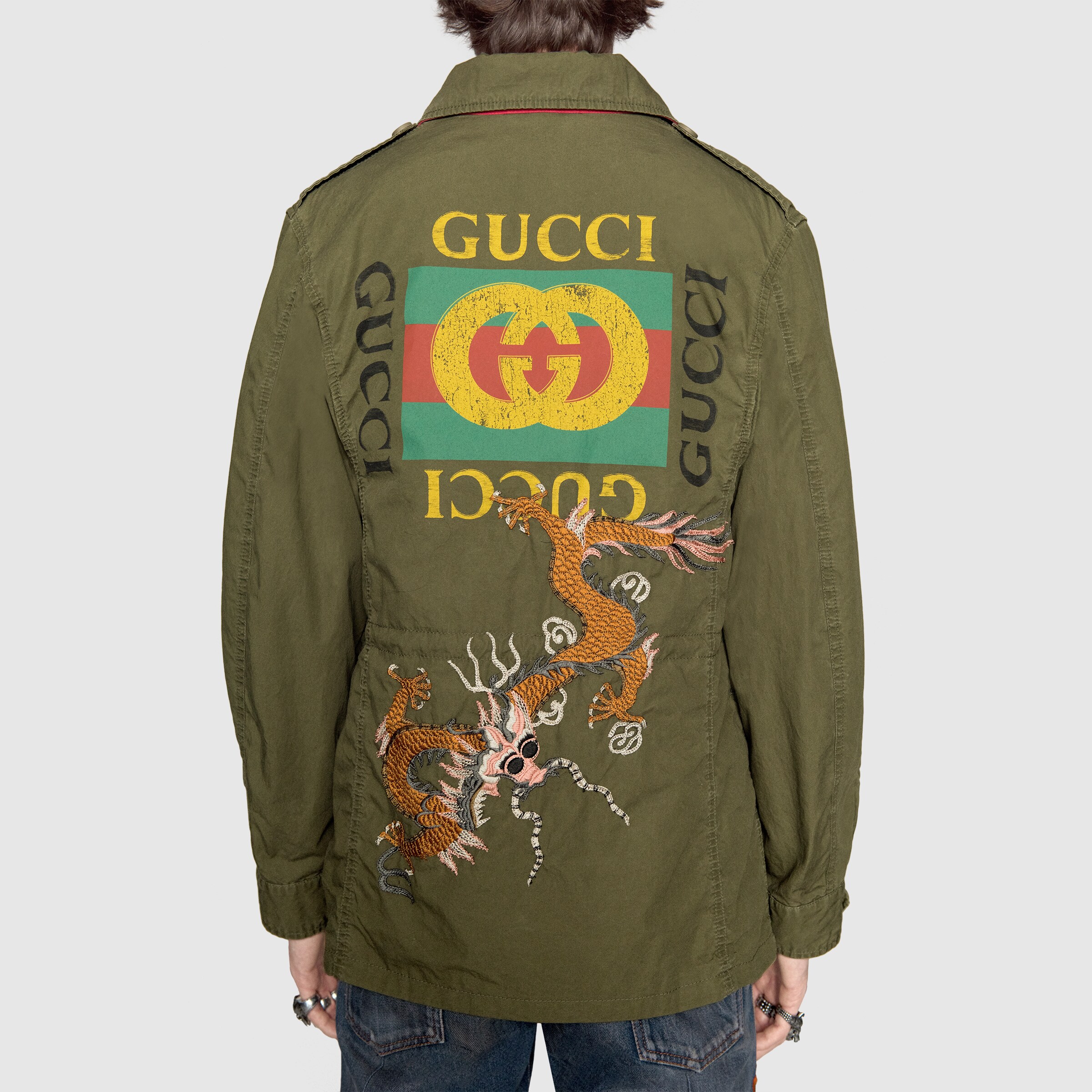 Coated parka with Gucci logo - Gucci Men's Coats & Outerwear 475041XR6923017