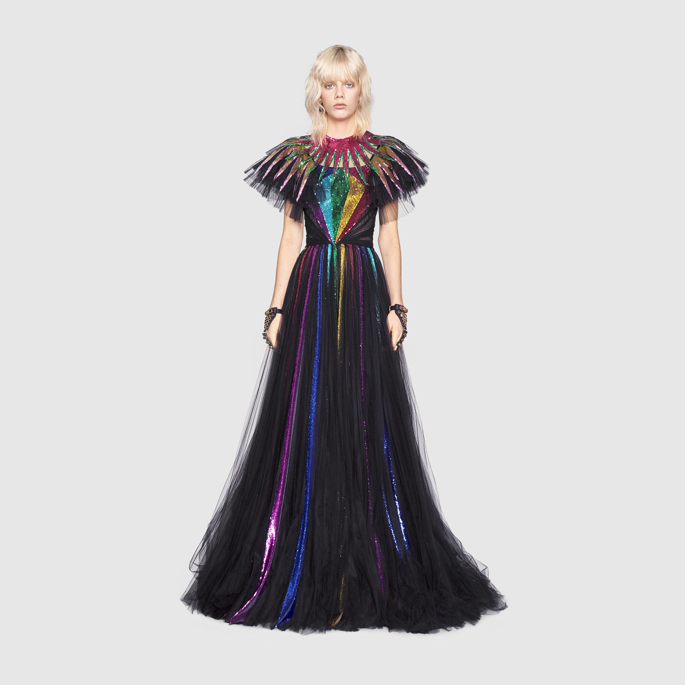 sequin tulle gown