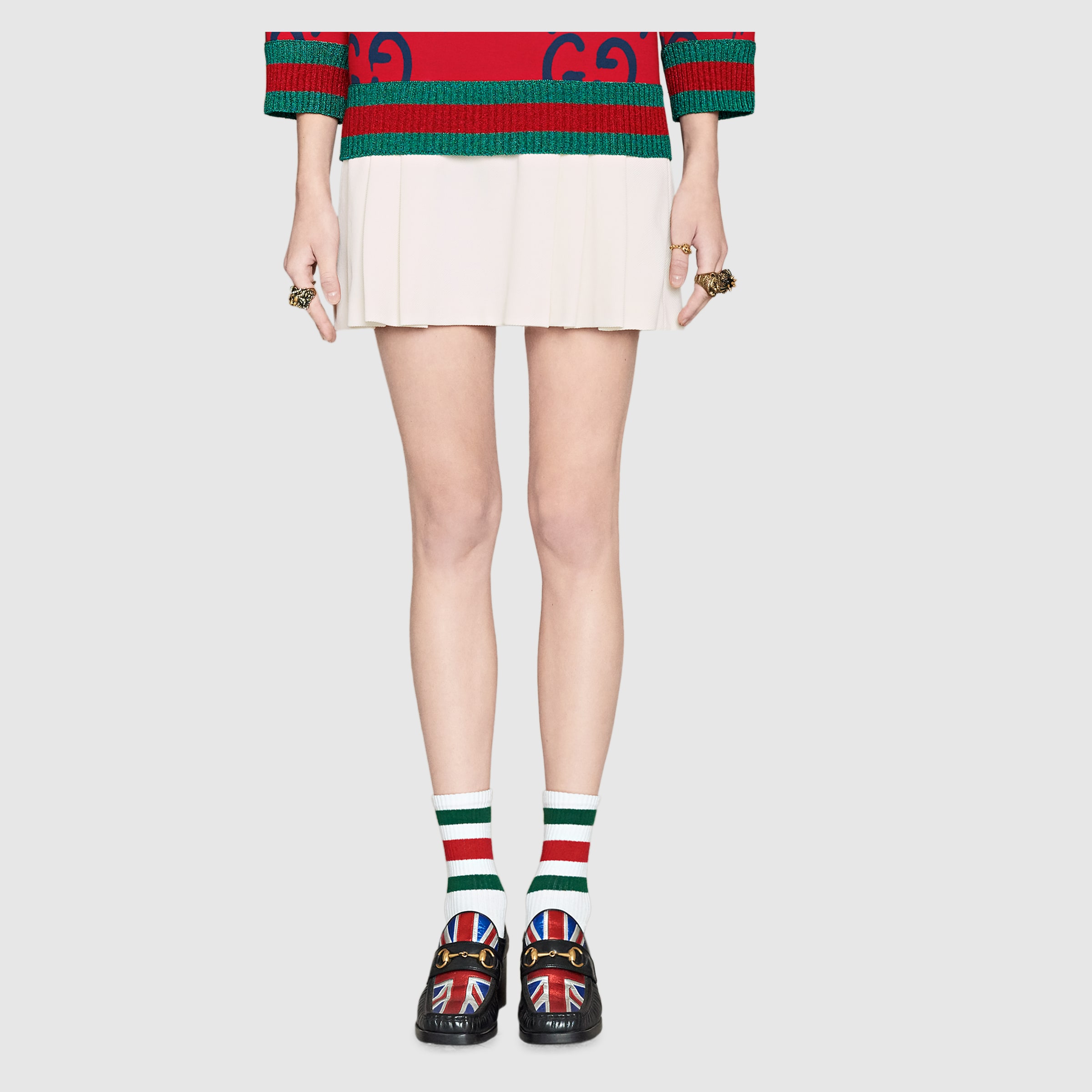 gucci pleated mini skirt