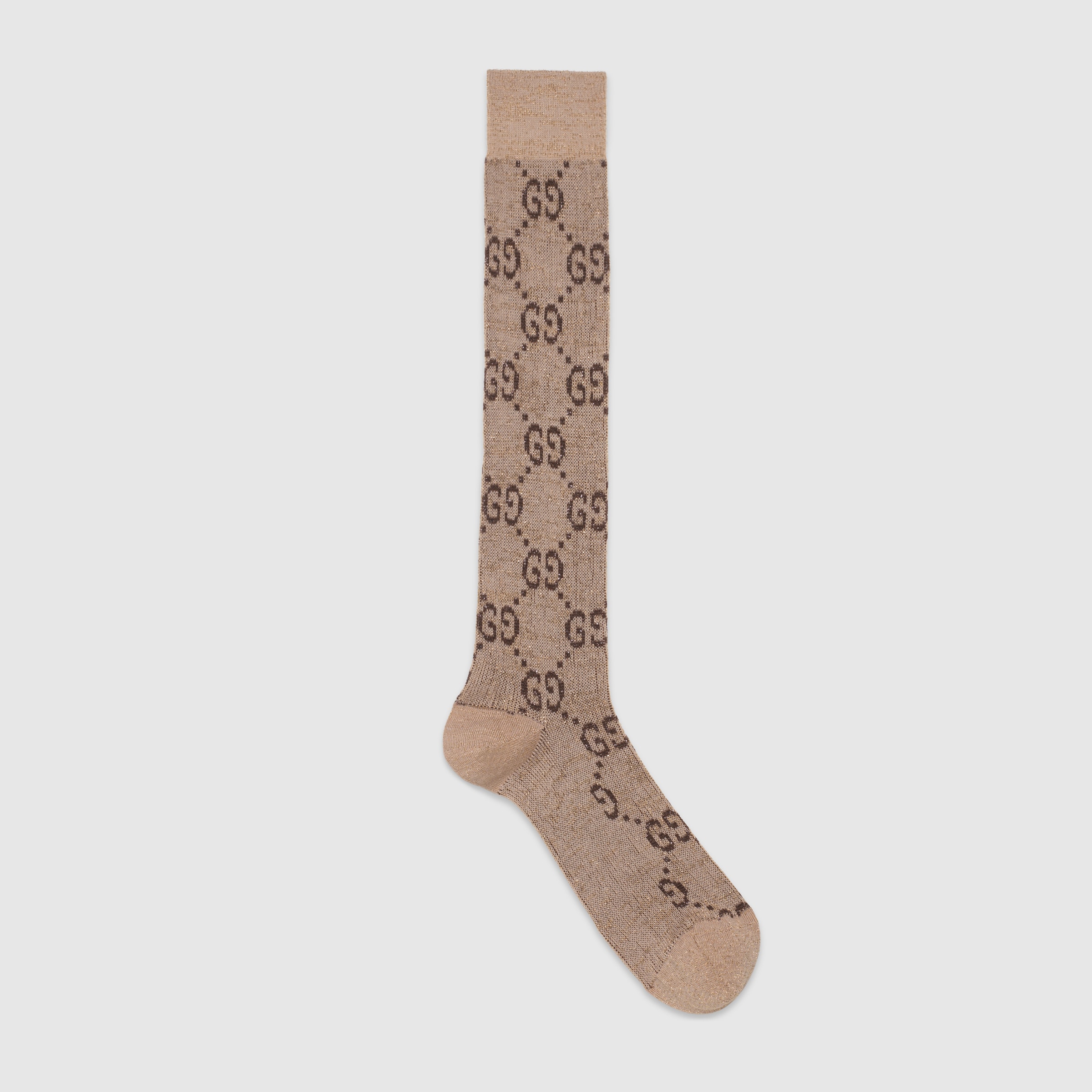 GG Socken aus Lamé in Beigefarbene Baumwolle GUCCI® DE