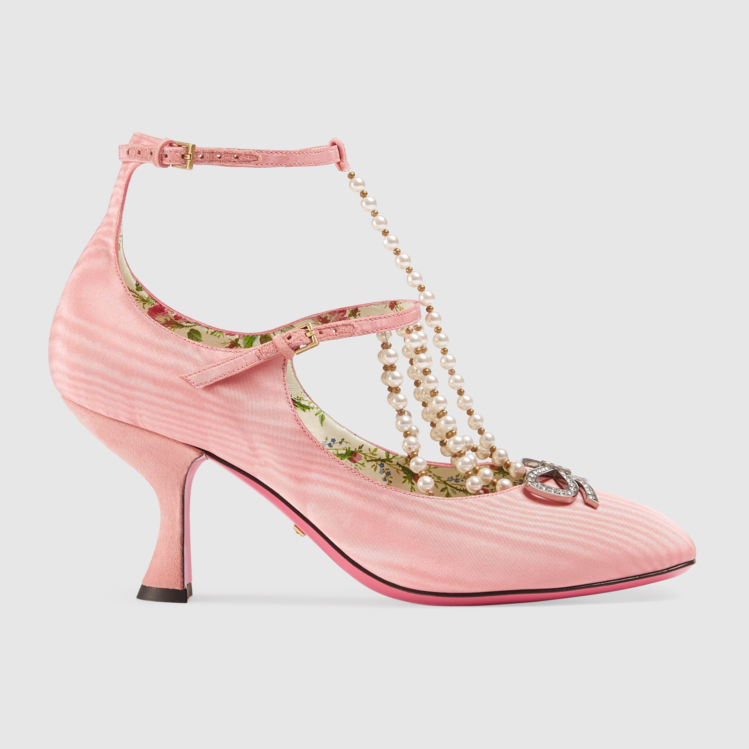 gucci pumps with pearls