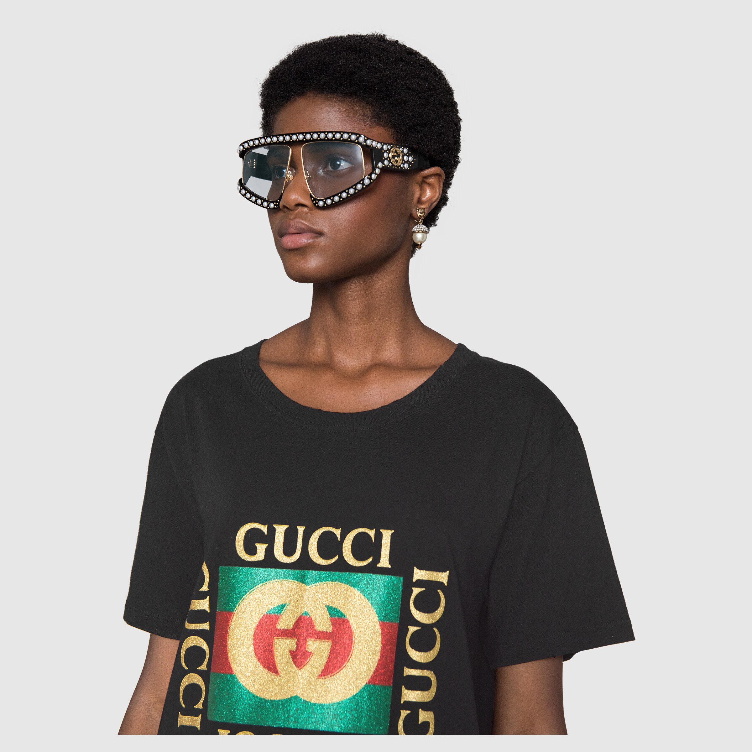 gucci rectangular acetate sunglasses