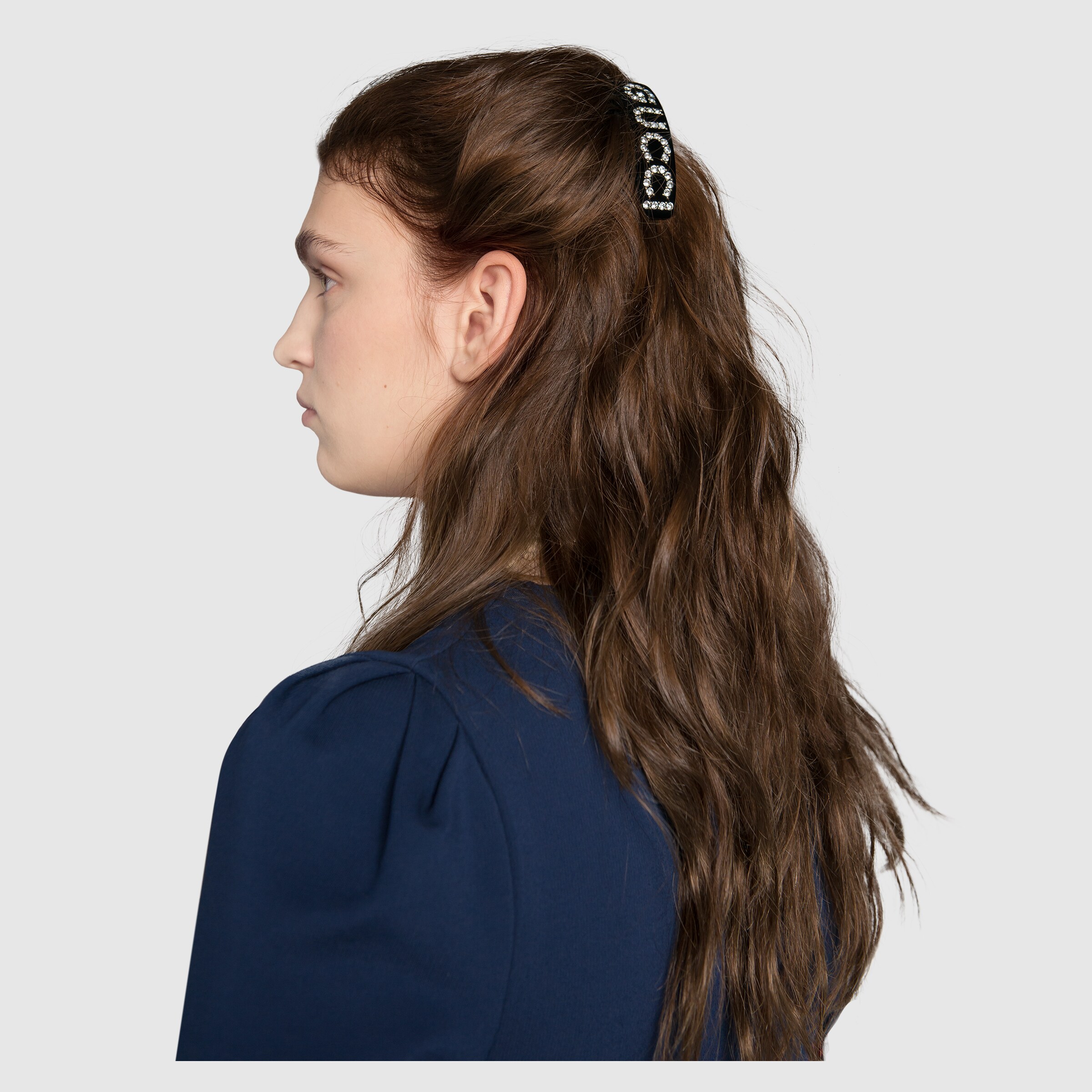 Black Resin Crystal Gucci Hair Comb GUCCI® US