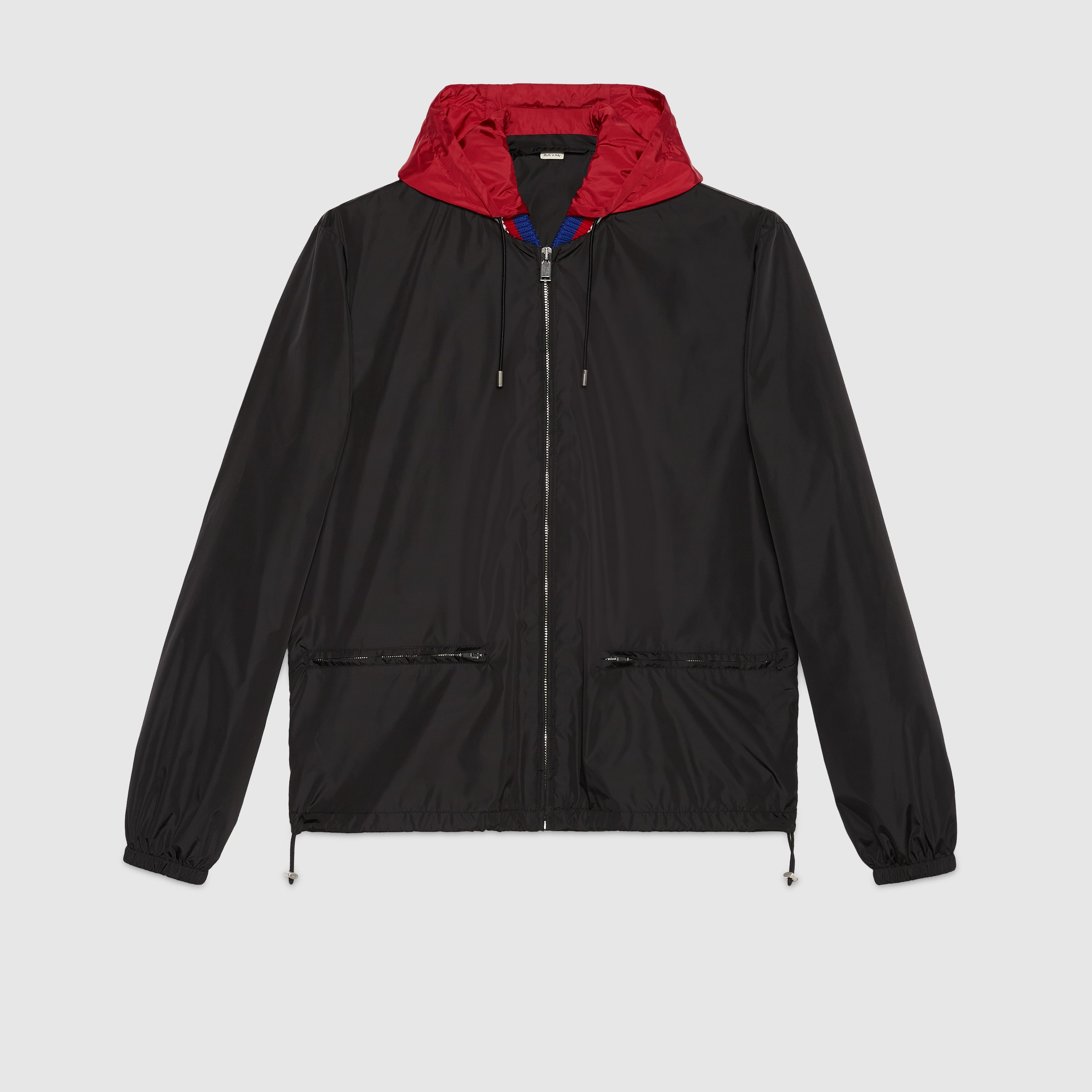 Gucci logo windbreaker in Black nylon with Gucci vintage logo | Gucci ...