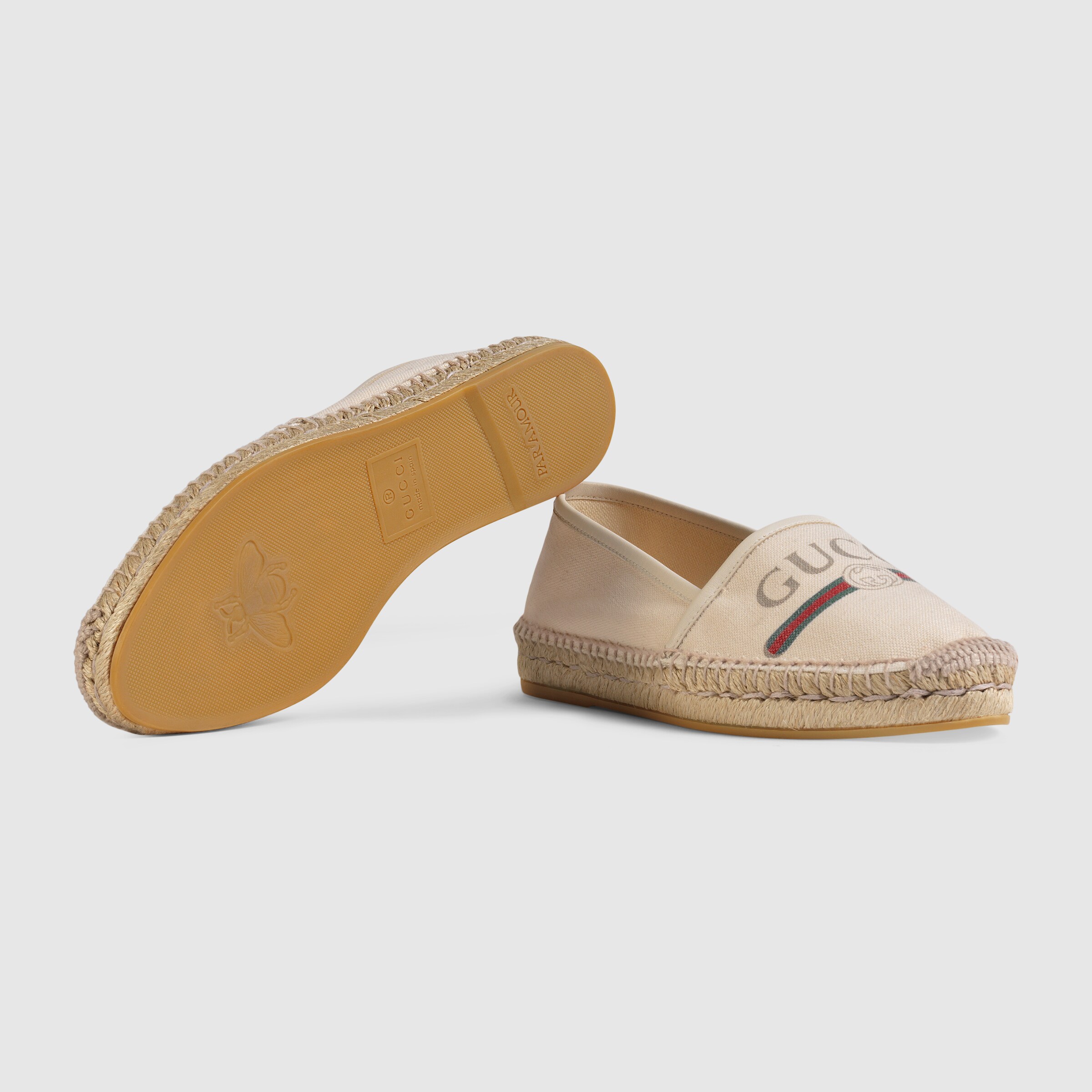gucci logo espadrille flat