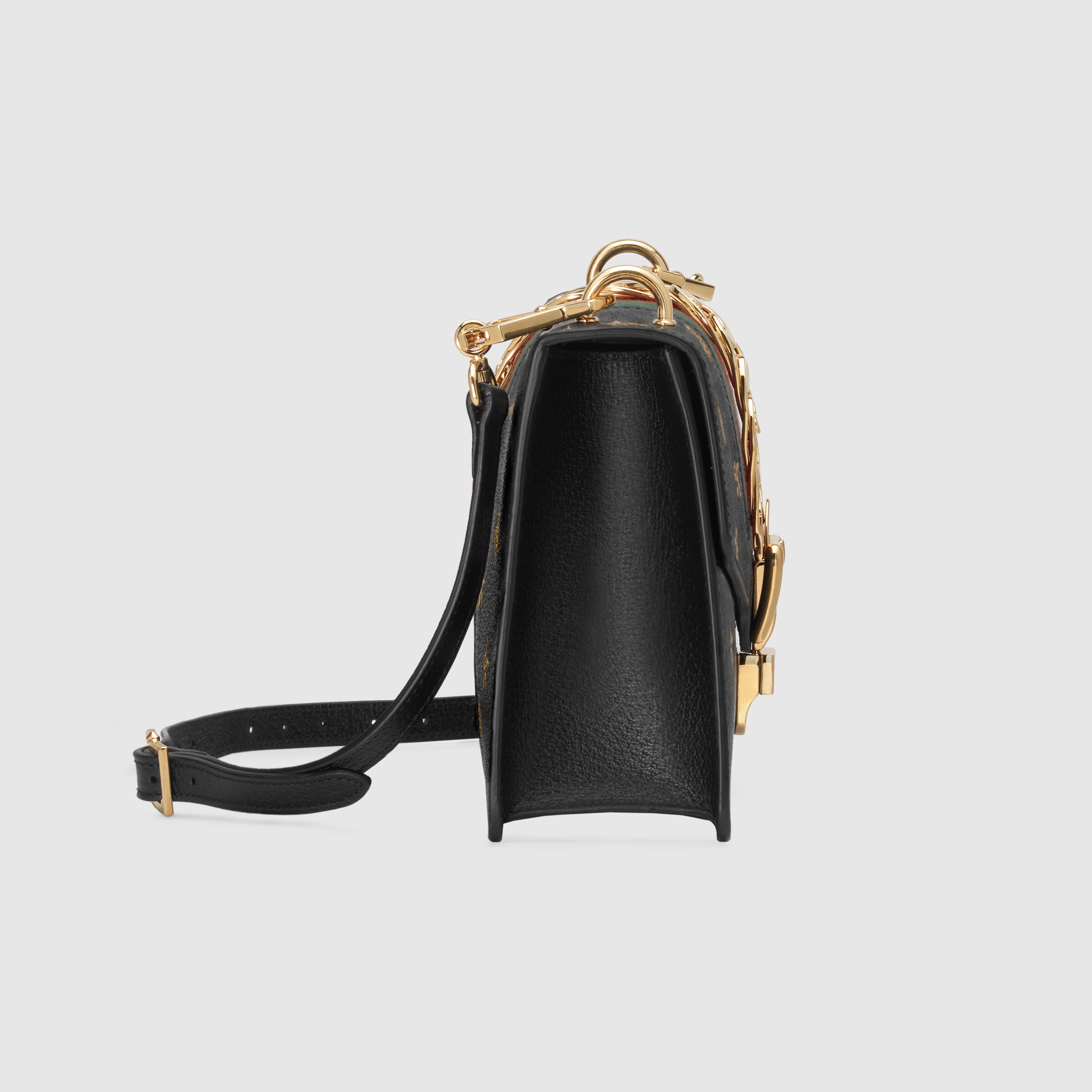 Black Leather Sylvie Bee Star Small Shoulder Bag GUCCI® UK