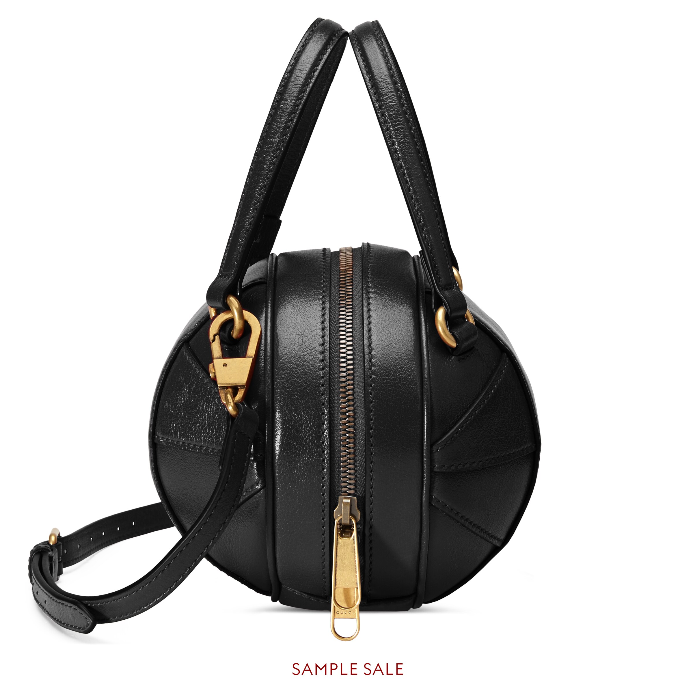 Basketball shaped mini shoulder bag in Black soft leather Gucci Men's