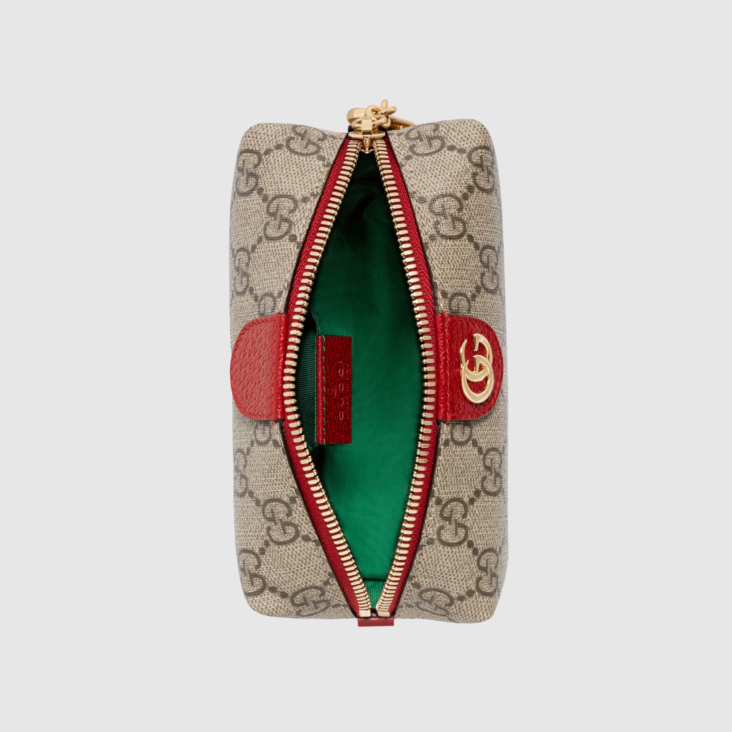 Hibiscus Red GG Supreme Canvas Ophidia Small Cosmetic Case GUCCI® US