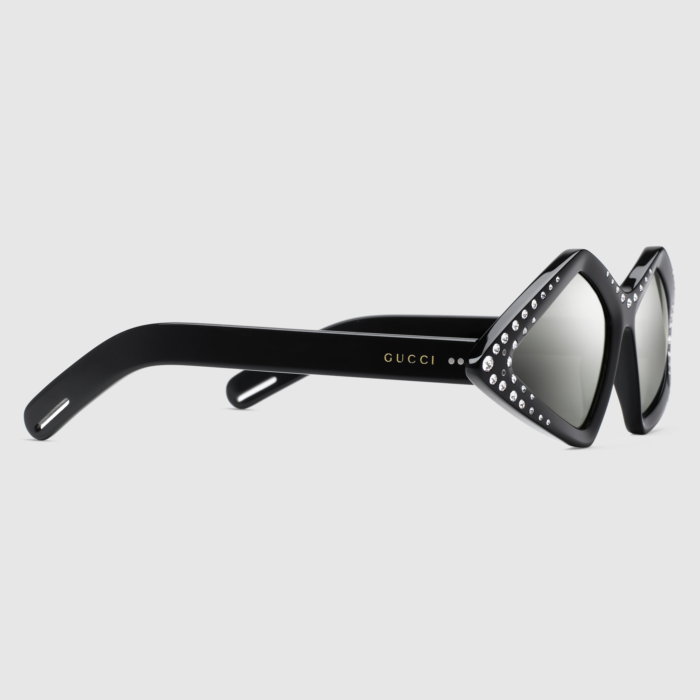 Gucci Cruise 2019 Alternative Looks Look 401 Gucci Diamond Frame Sunglasses With Crystals Zoom 2