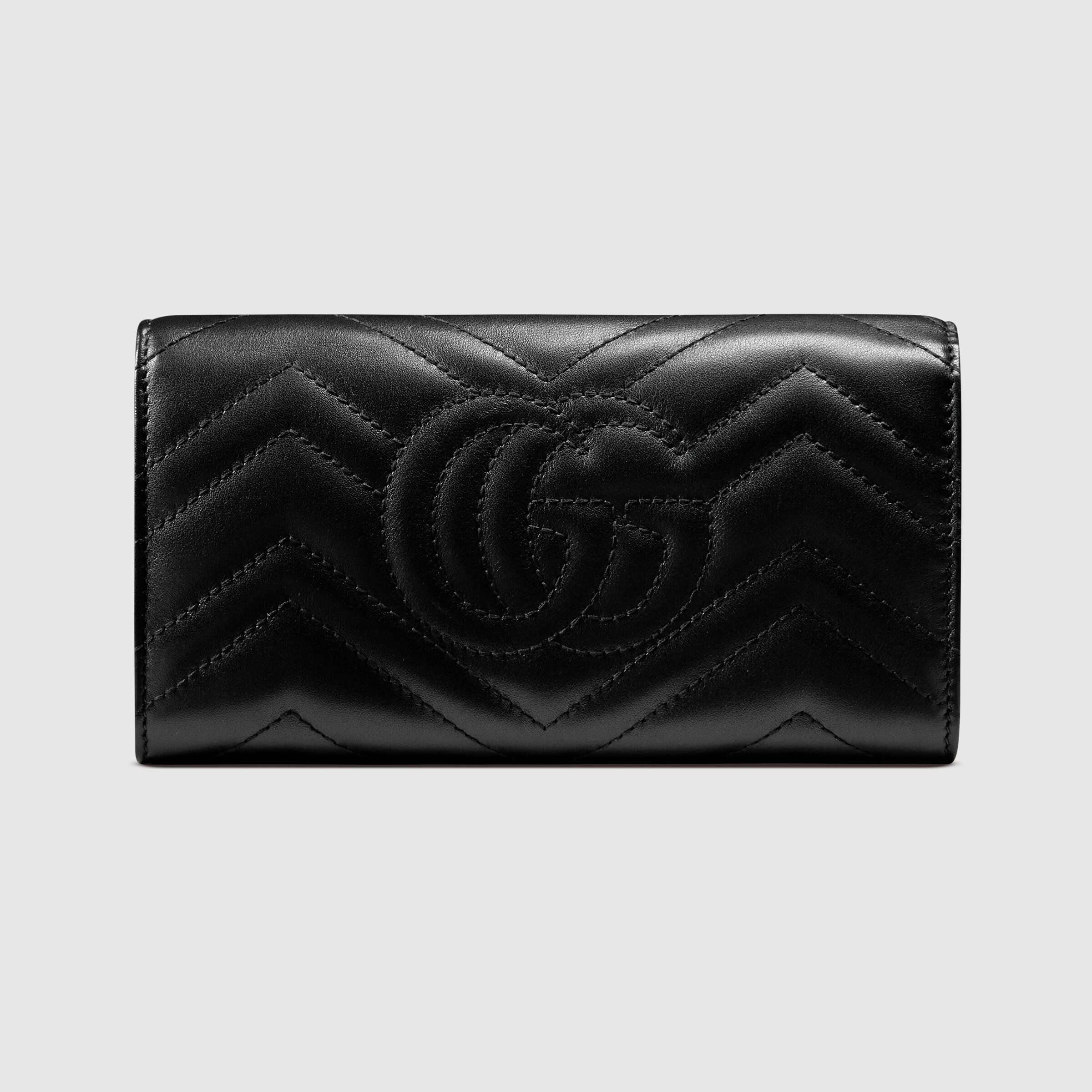 Black Soft Leather GG Marmont Continental Wallet | GUCCI® US