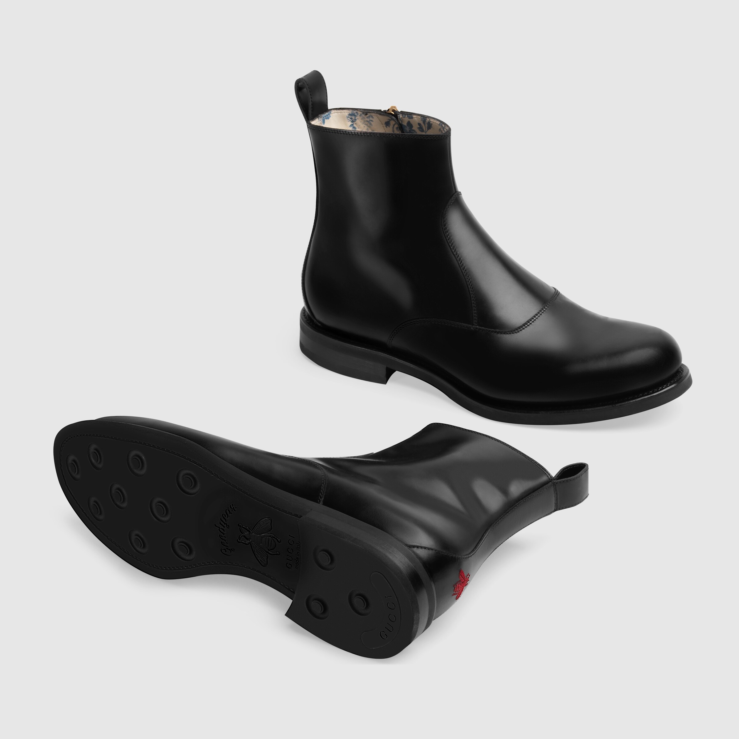 Leather boot in Black leather Gucci Men's Boots