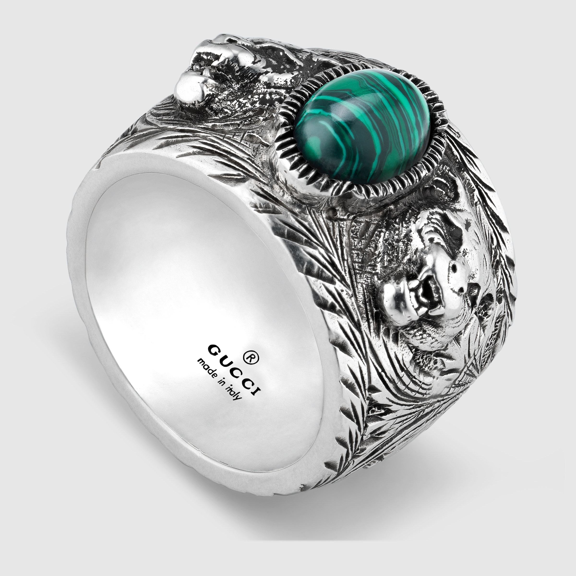 Anillo Gucci Garden de Plata en resina verde GUCCI® ES