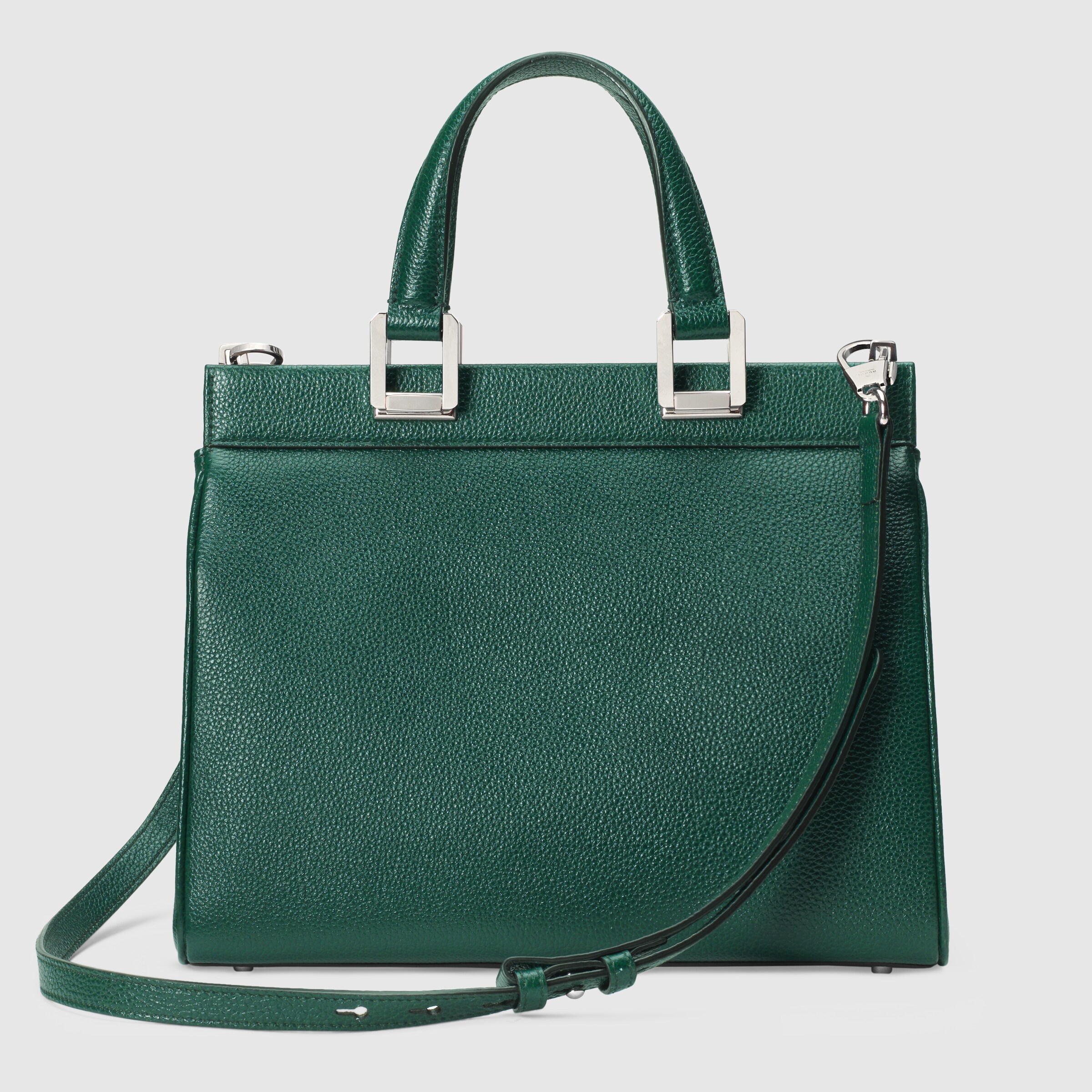 Dark Green Grainy Leather Gucci Zumi Small Top Handle Bag GUCCI® US